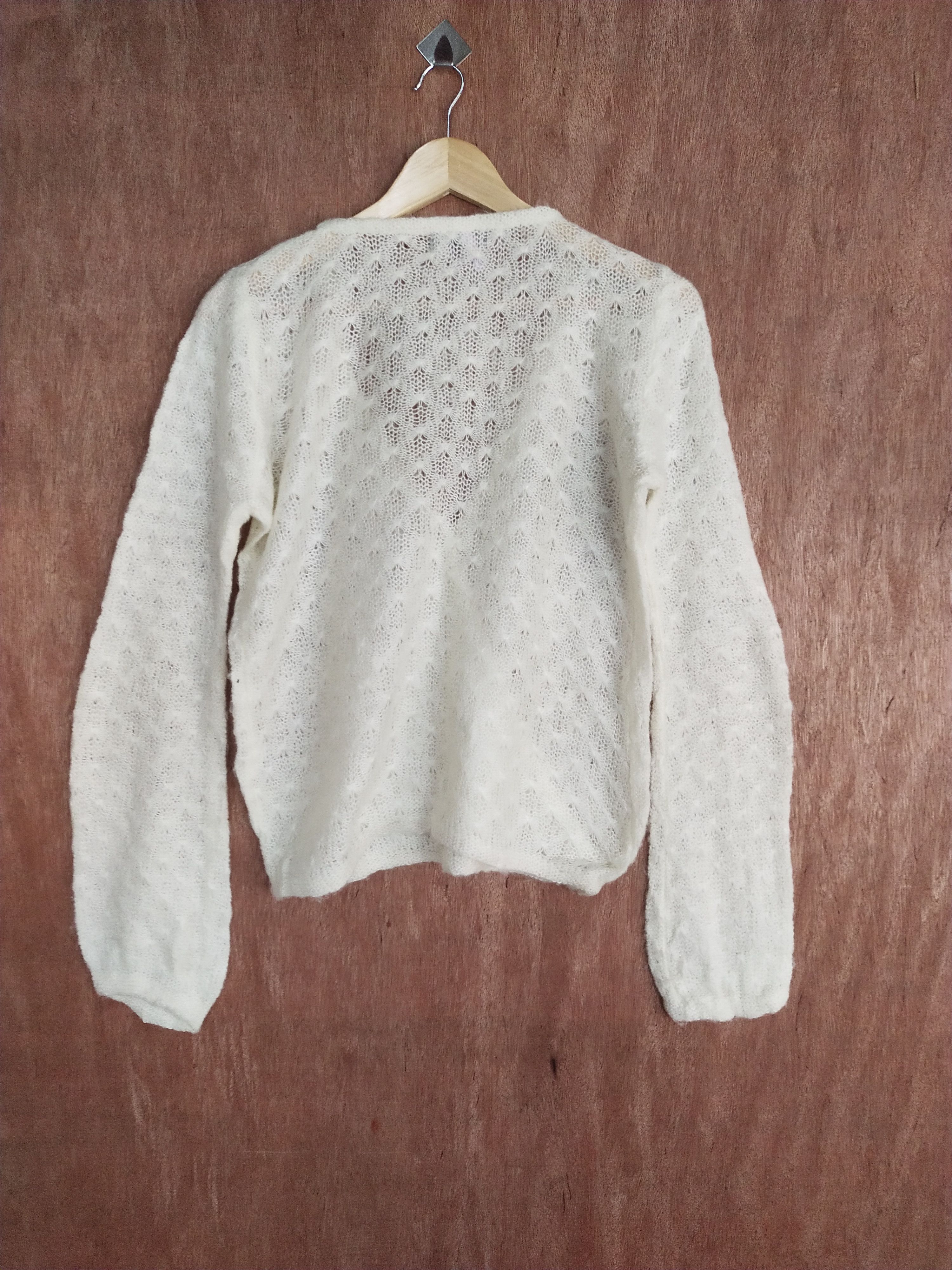 Vintage Japan Caparanka cream crochet knitwear cardigan #H183 Size M / US 6-8 / IT 42-44 - 8 Thumbnail