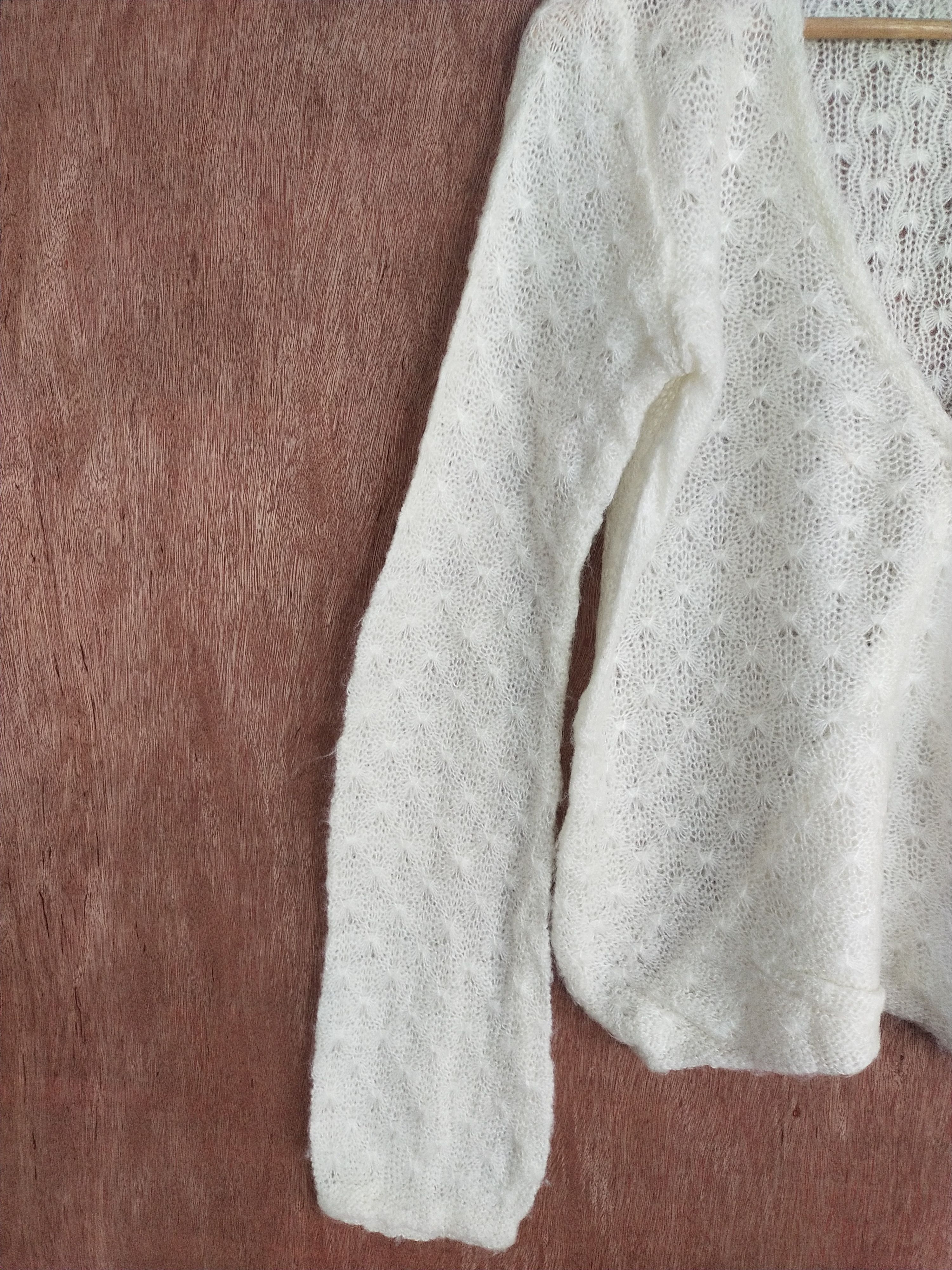 Vintage Japan Caparanka cream crochet knitwear cardigan #H183 Size M / US 6-8 / IT 42-44 - 4 Thumbnail
