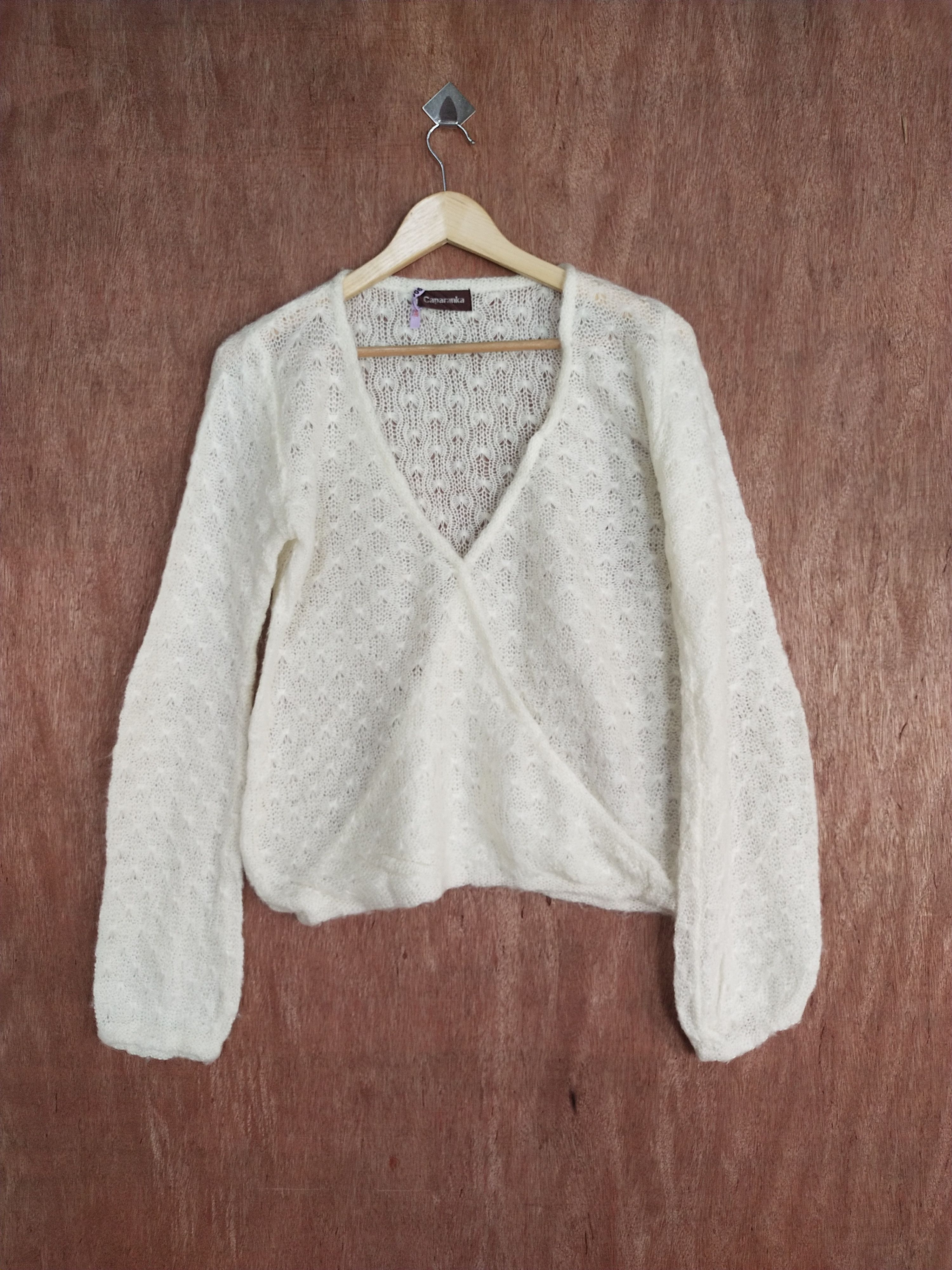 Vintage Japan Caparanka cream crochet knitwear cardigan #H183 Size M / US 6-8 / IT 42-44 - 1 Thumbnail