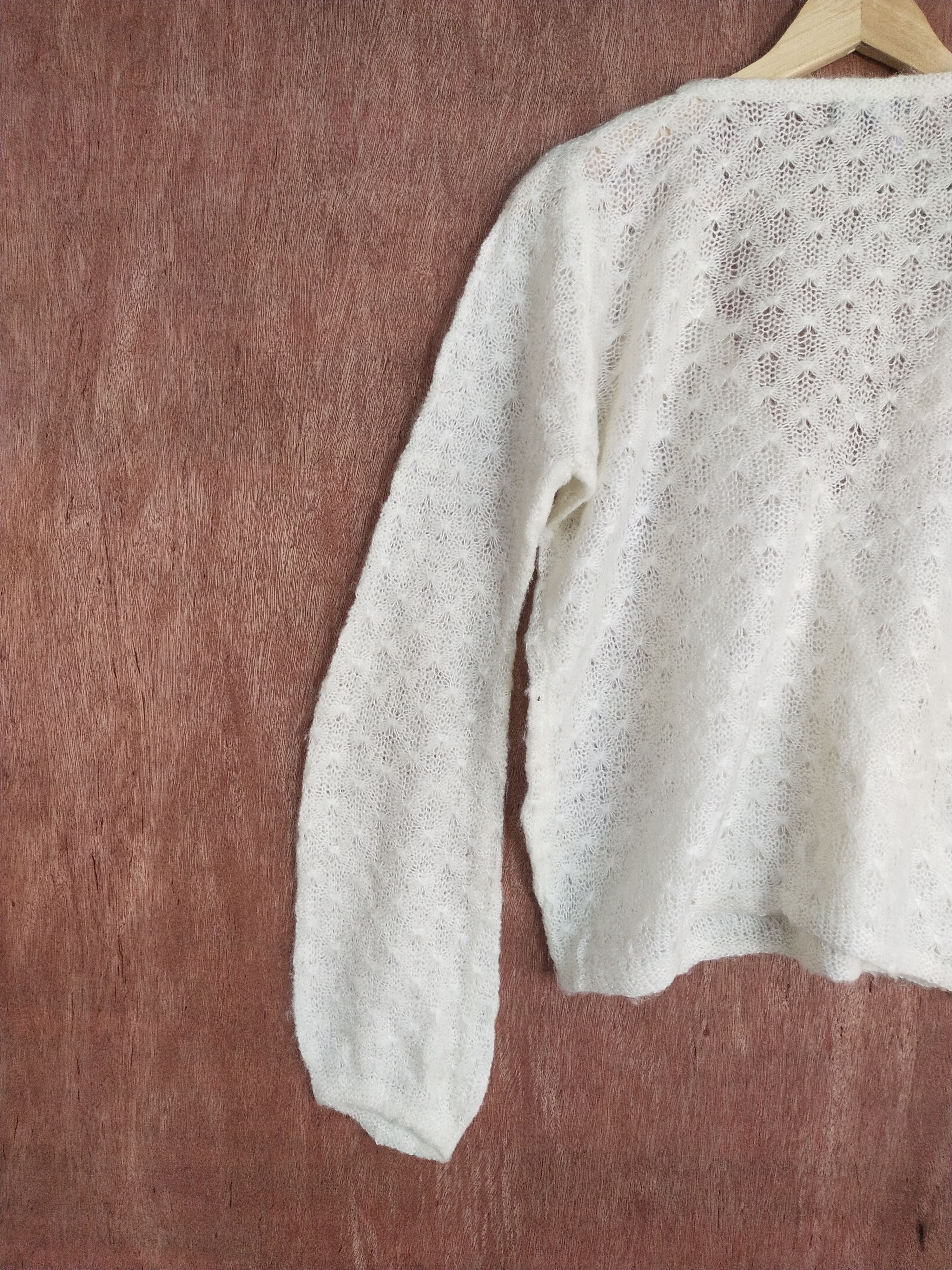 Vintage Japan Caparanka cream crochet knitwear cardigan #H183 Size M / US 6-8 / IT 42-44 - 9 Thumbnail