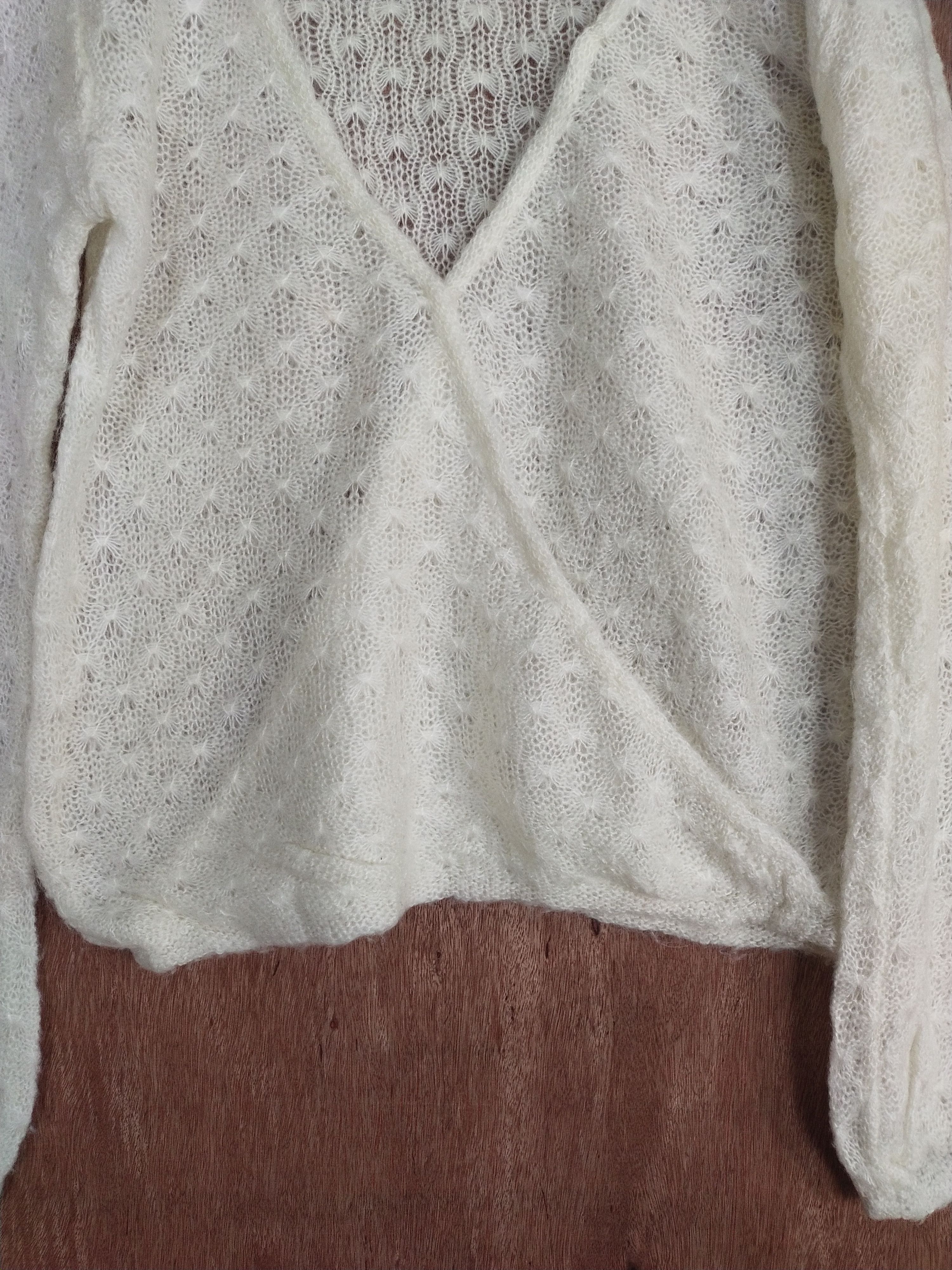 Vintage Japan Caparanka cream crochet knitwear cardigan #H183 Size M / US 6-8 / IT 42-44 - 3 Thumbnail