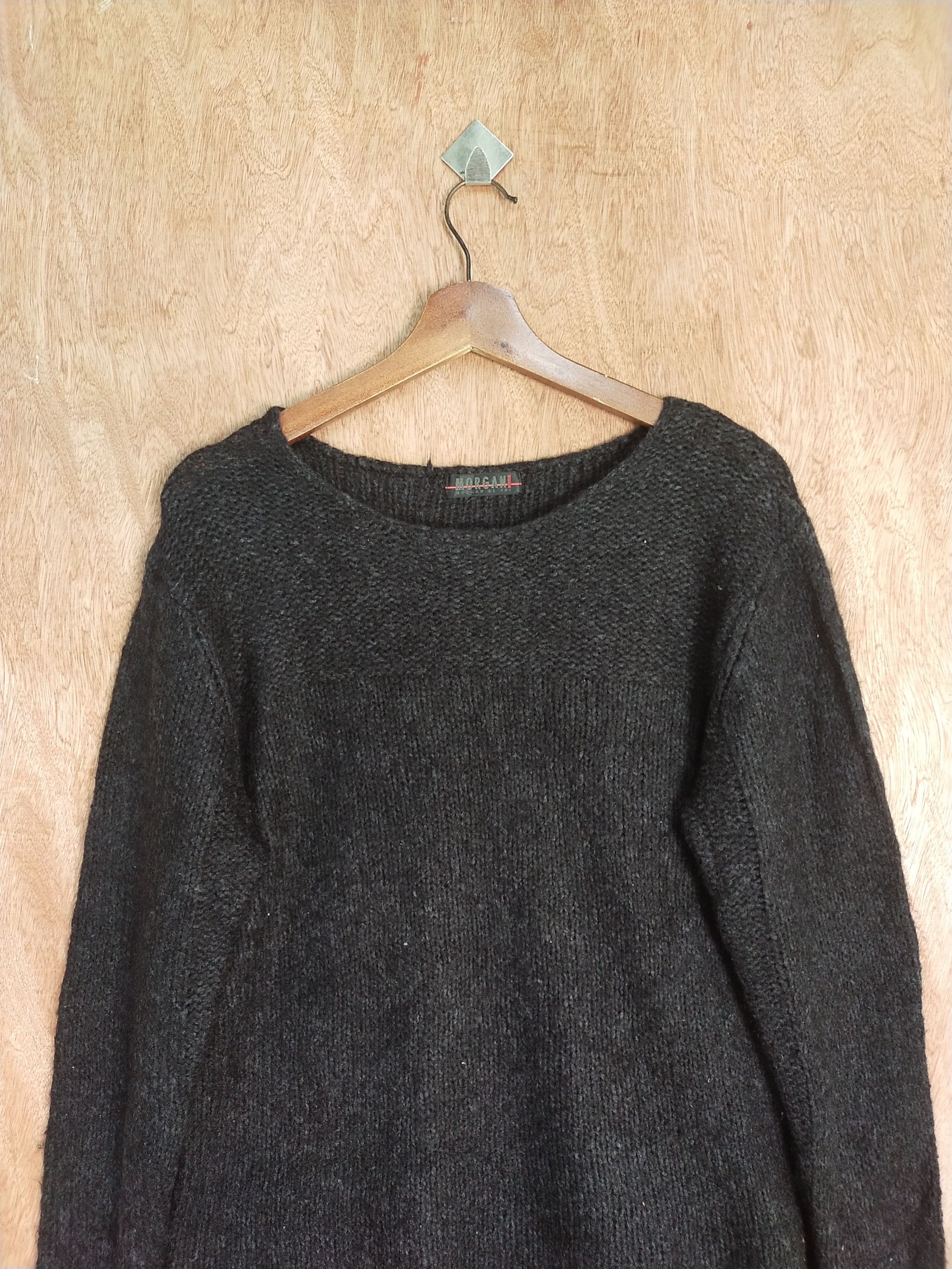 Japanese Brand Morgan Homme black distressed knitwear #H264 Size US M / EU 48-50 / 2 - 2 Thumbnail