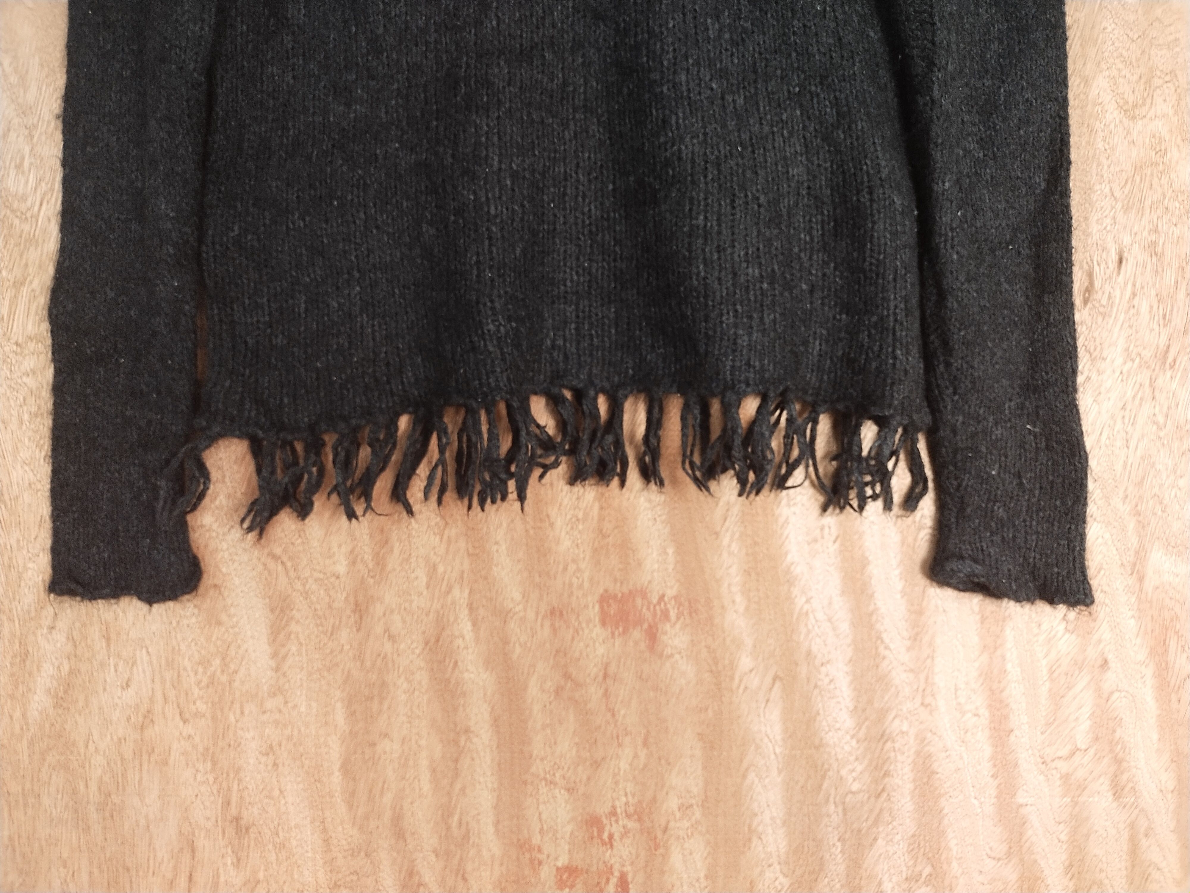 Japanese Brand Morgan Homme black distressed knitwear #H264 Size US M / EU 48-50 / 2 - 5 Thumbnail