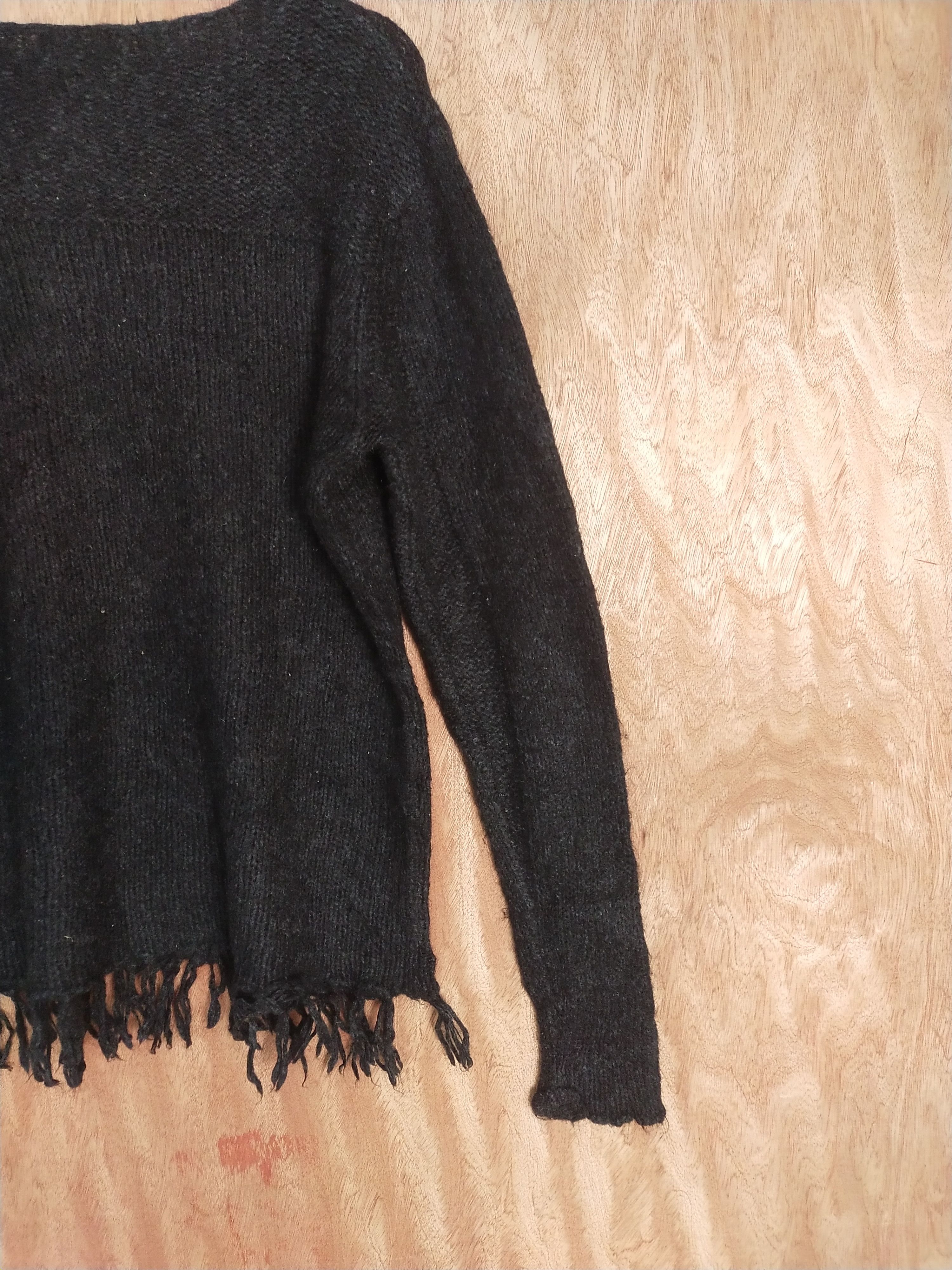 Japanese Brand Morgan Homme black distressed knitwear #H264 Size US M / EU 48-50 / 2 - 10 Thumbnail