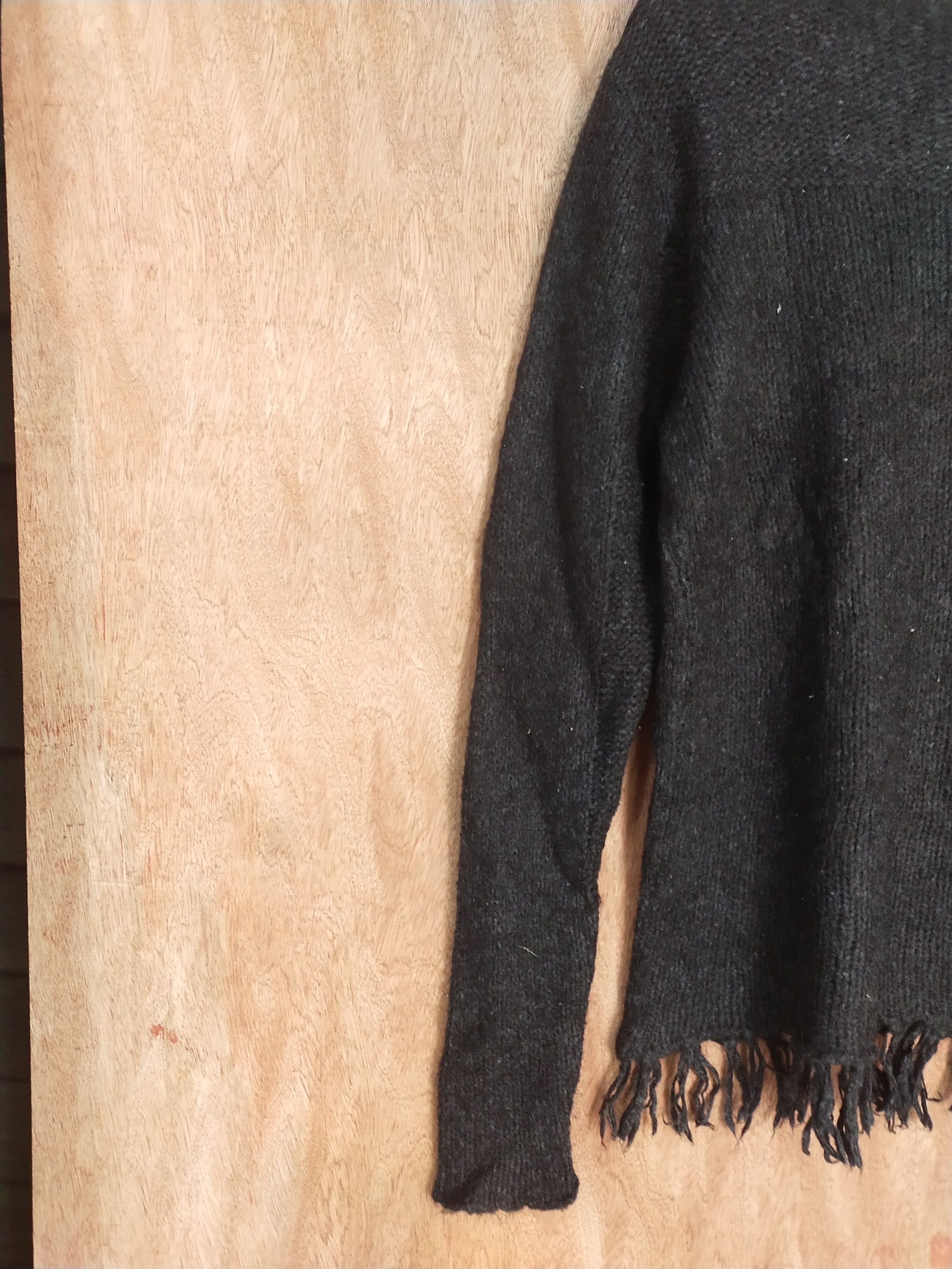 Japanese Brand Morgan Homme black distressed knitwear #H264 Size US M / EU 48-50 / 2 - 9 Thumbnail
