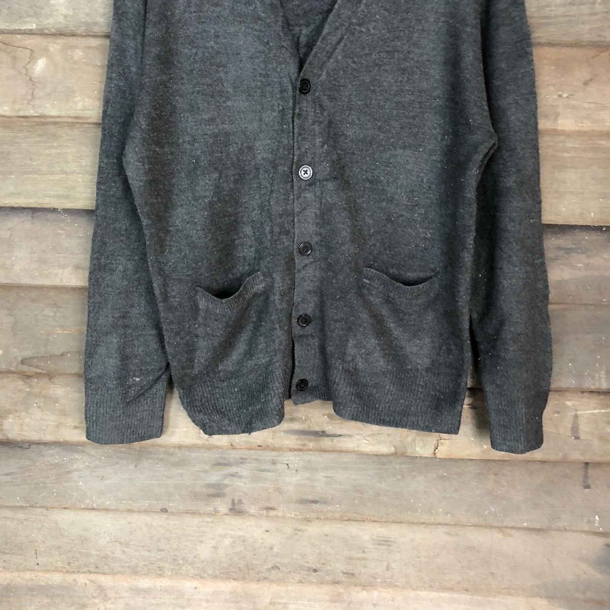 Japanese Brand Gu Black Cardigan knitwear vintage #H033 Size US L / EU 52-54 / 3 - 3 Thumbnail