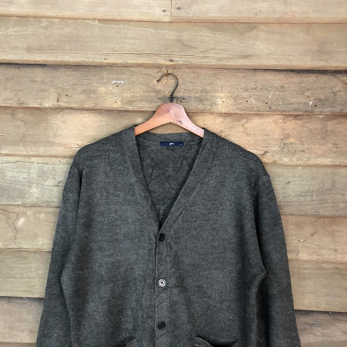 Japanese Brand Gu Black Cardigan knitwear vintage #H033 Size US L / EU 52-54 / 3 - 2 Thumbnail