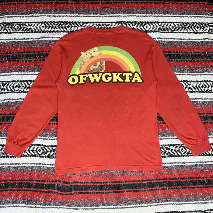 Ofwgkta rainbow hot sale cat shirt