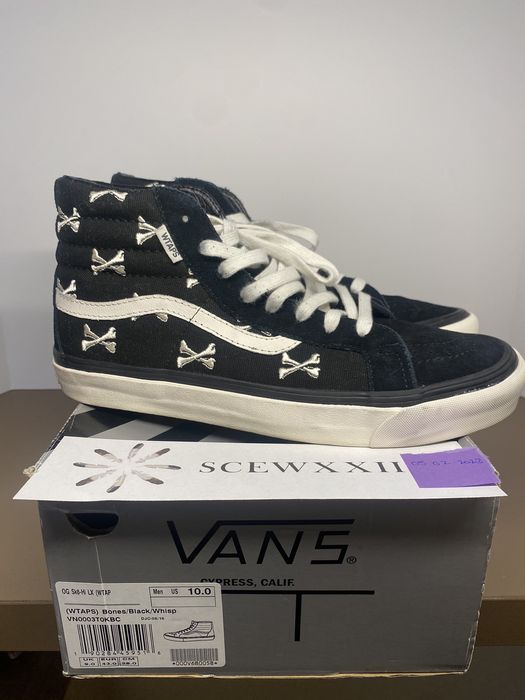 Vans sk8 hi black clearance bone