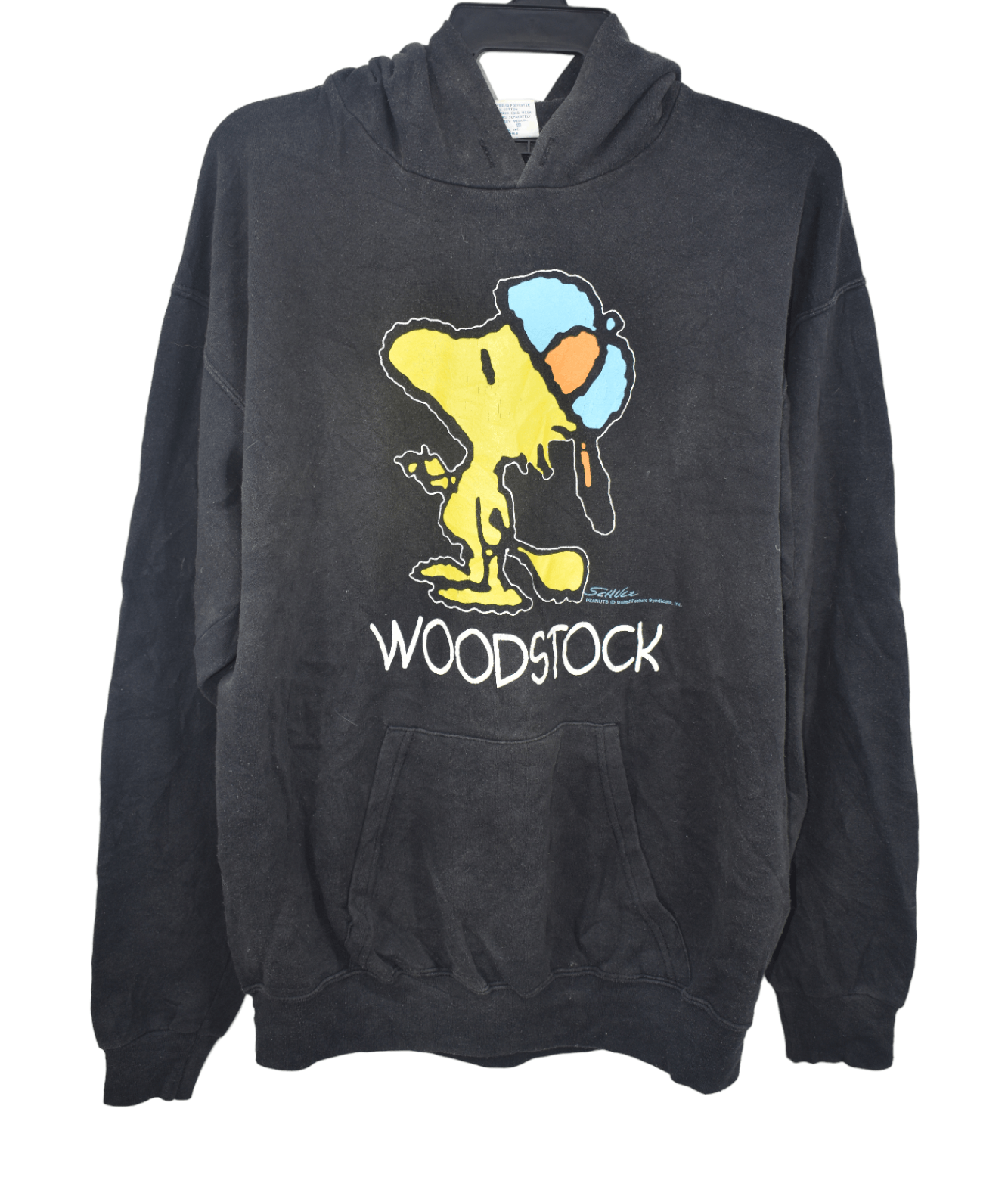 image of Peanuts x Vintage Woodstock Character Hoodie in Black, Men's (Size Large)