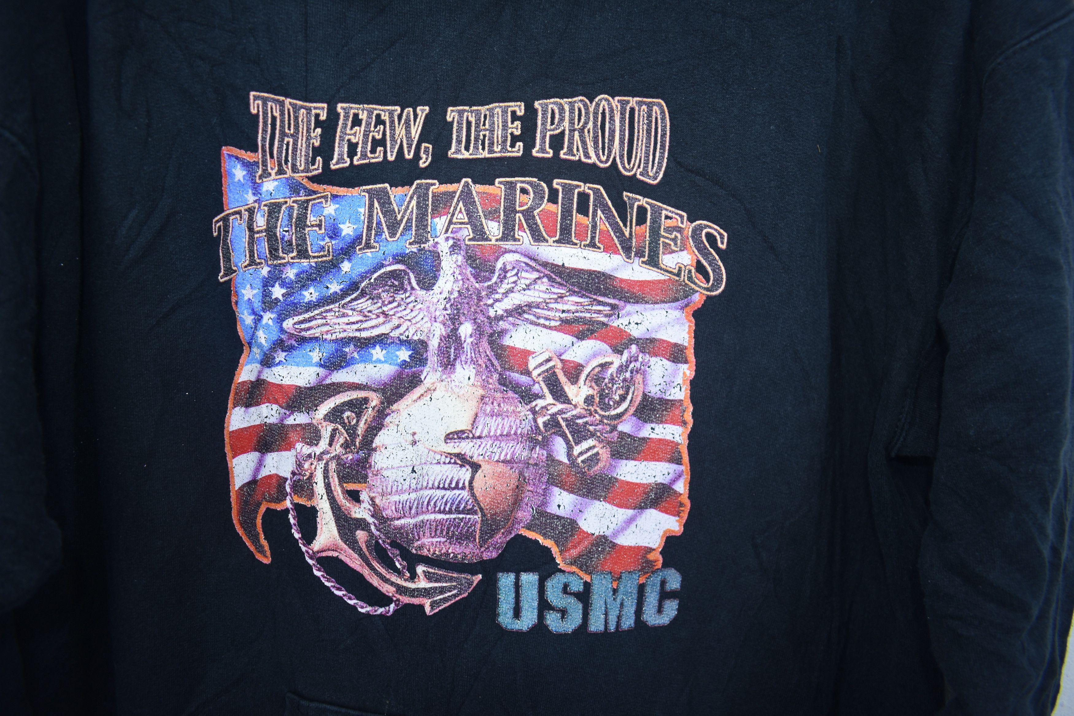Vintage Vintage USMC Pullover Hoodie Size US M / EU 48-50 / 2 - 2 Thumbnail