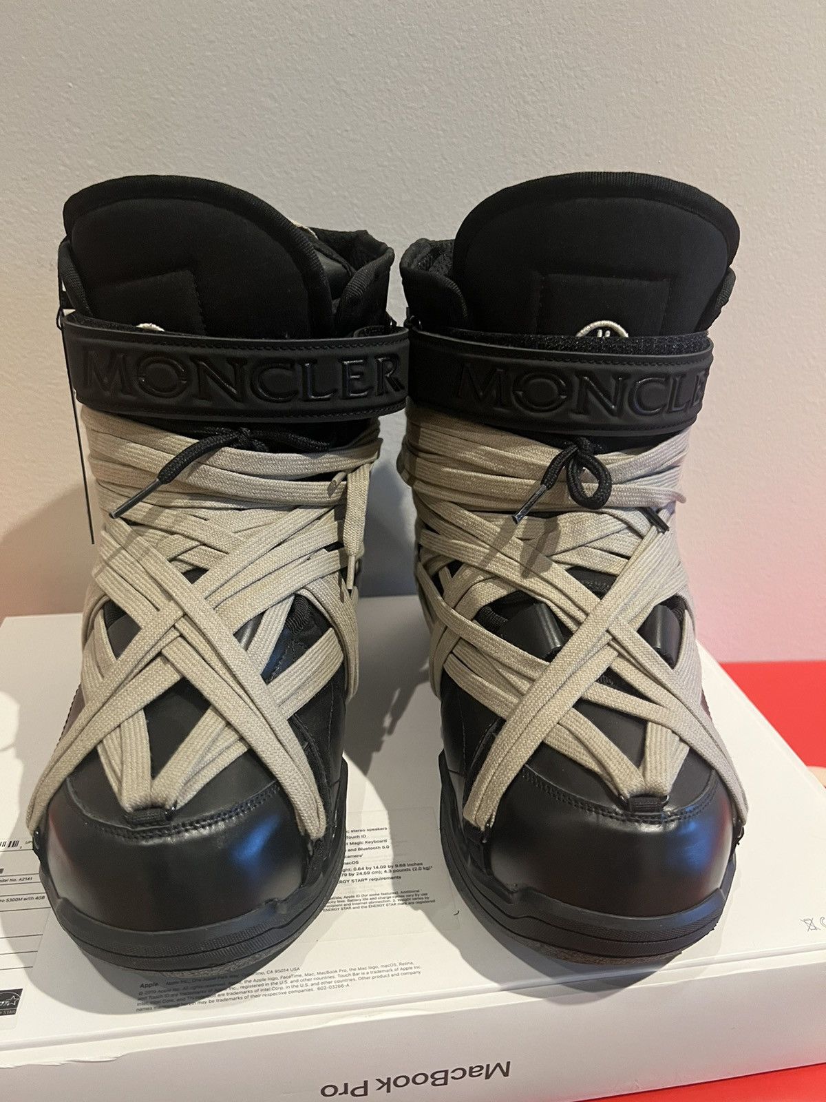 Rick Owens Moncler Megalace Amber Leather Snow Boots | Grailed