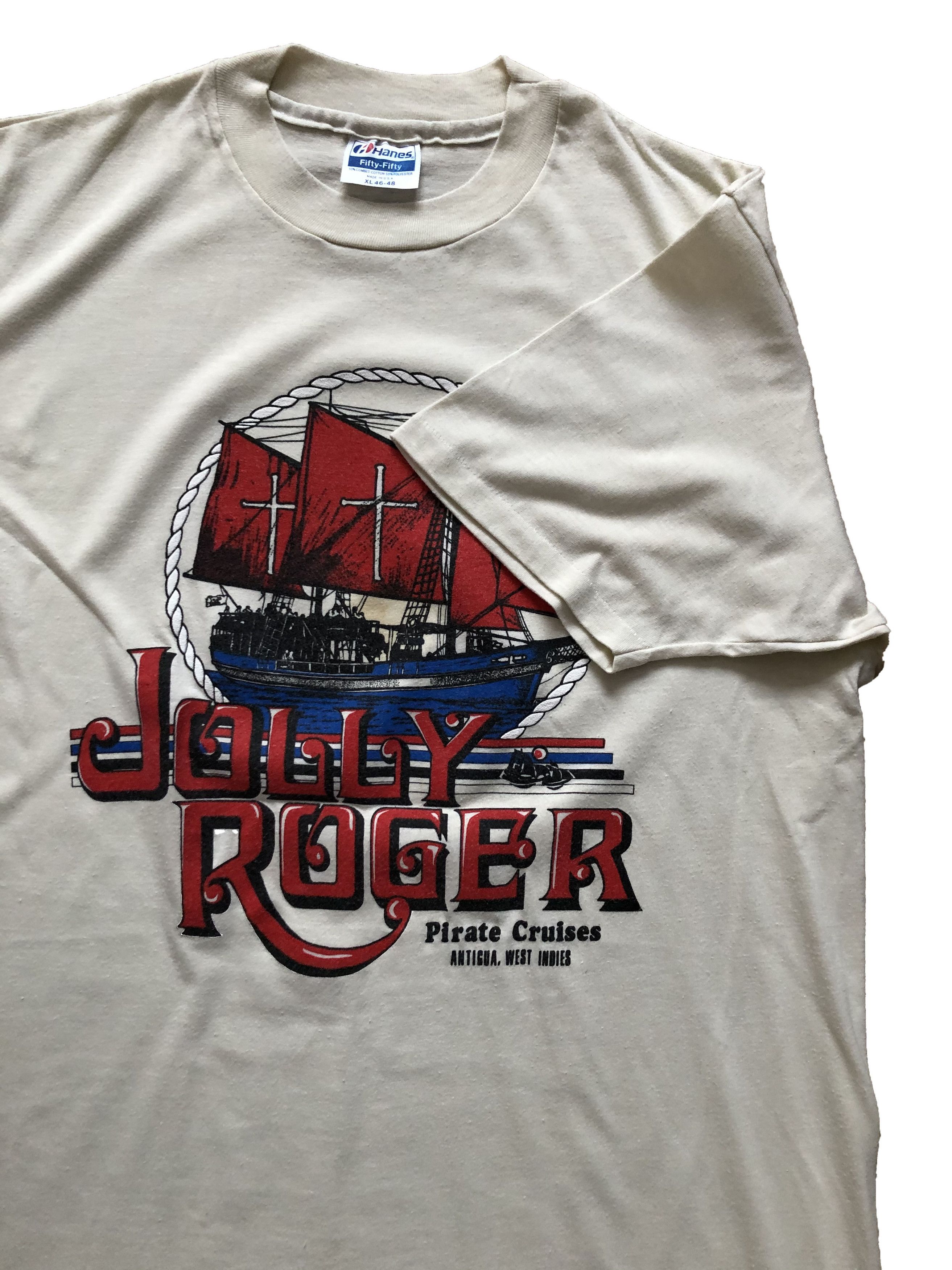 Vintage Vintage Jolly Roger Pirate Cruises 1990's Tee Shirt Y2K Hype Size US XL / EU 56 / 4 - 2 Thumbnail