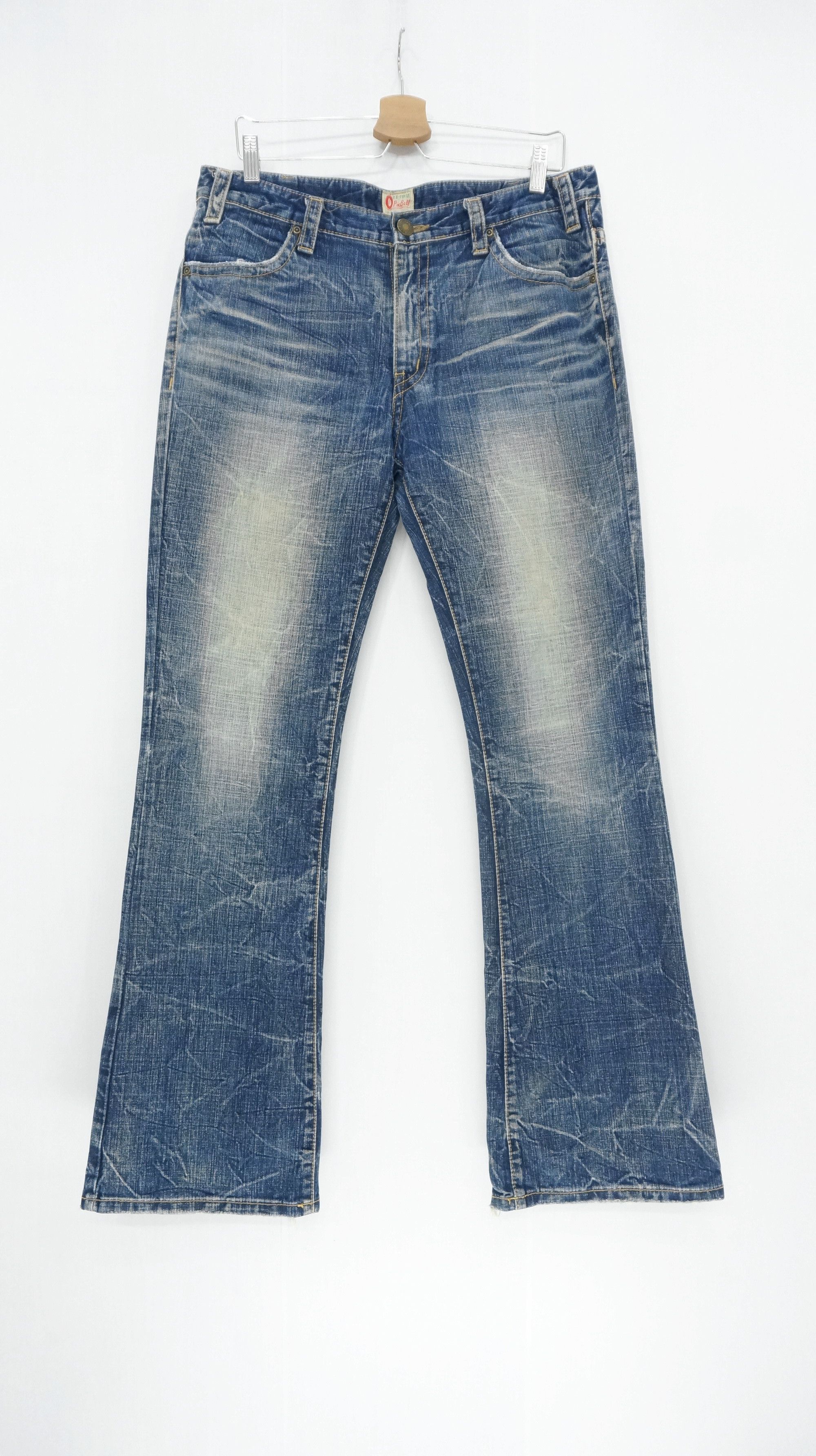 Japanese Brand VTG RARE 🔥 Flared OZZ-FIRST PINBALL Distressed Jeans Size US 34 / EU 50 - 2 Thumbnail