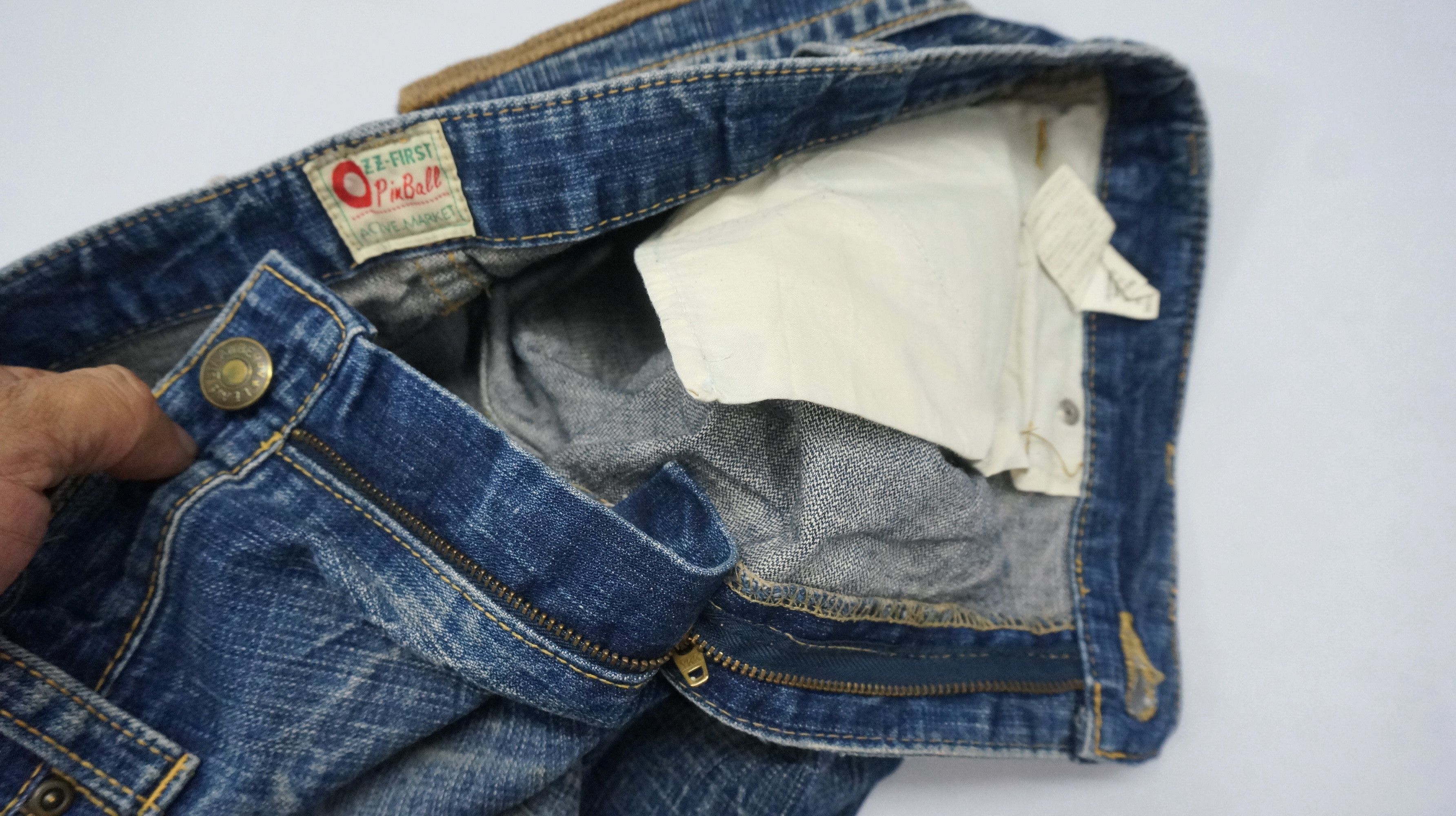 Japanese Brand VTG RARE 🔥 Flared OZZ-FIRST PINBALL Distressed Jeans Size US 34 / EU 50 - 17 Thumbnail