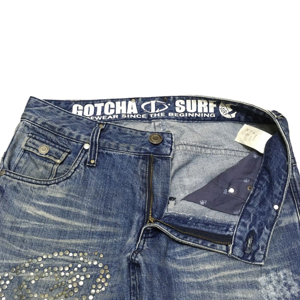 Gotcha × Japanese Brand × Vintage Rare Vintage Japanese Brand Gotcha Distressed Jeans 1990s Size US 33 - 6 Thumbnail