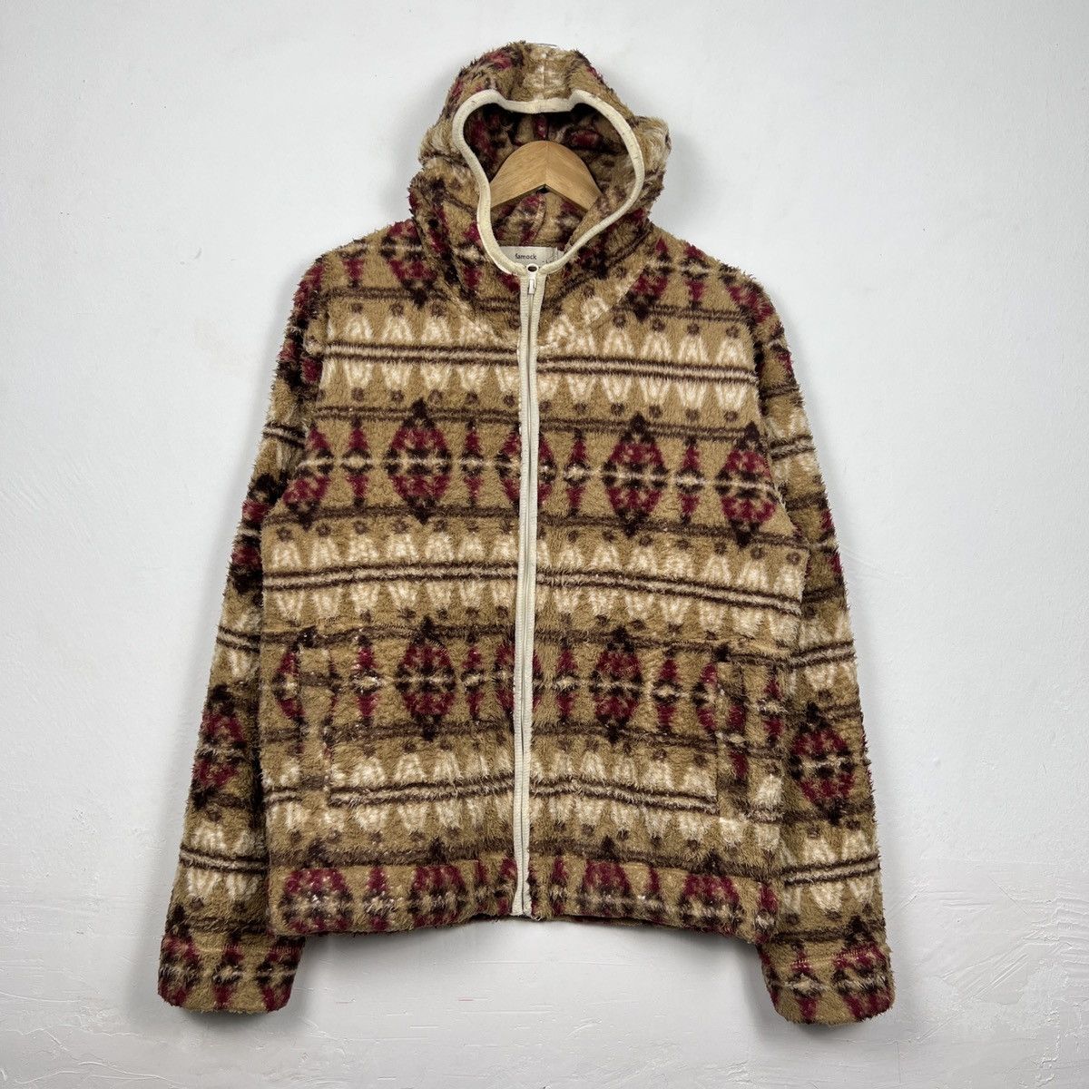 Vintage Famock Fleece Aztec Navajo Native Hoodie J0010