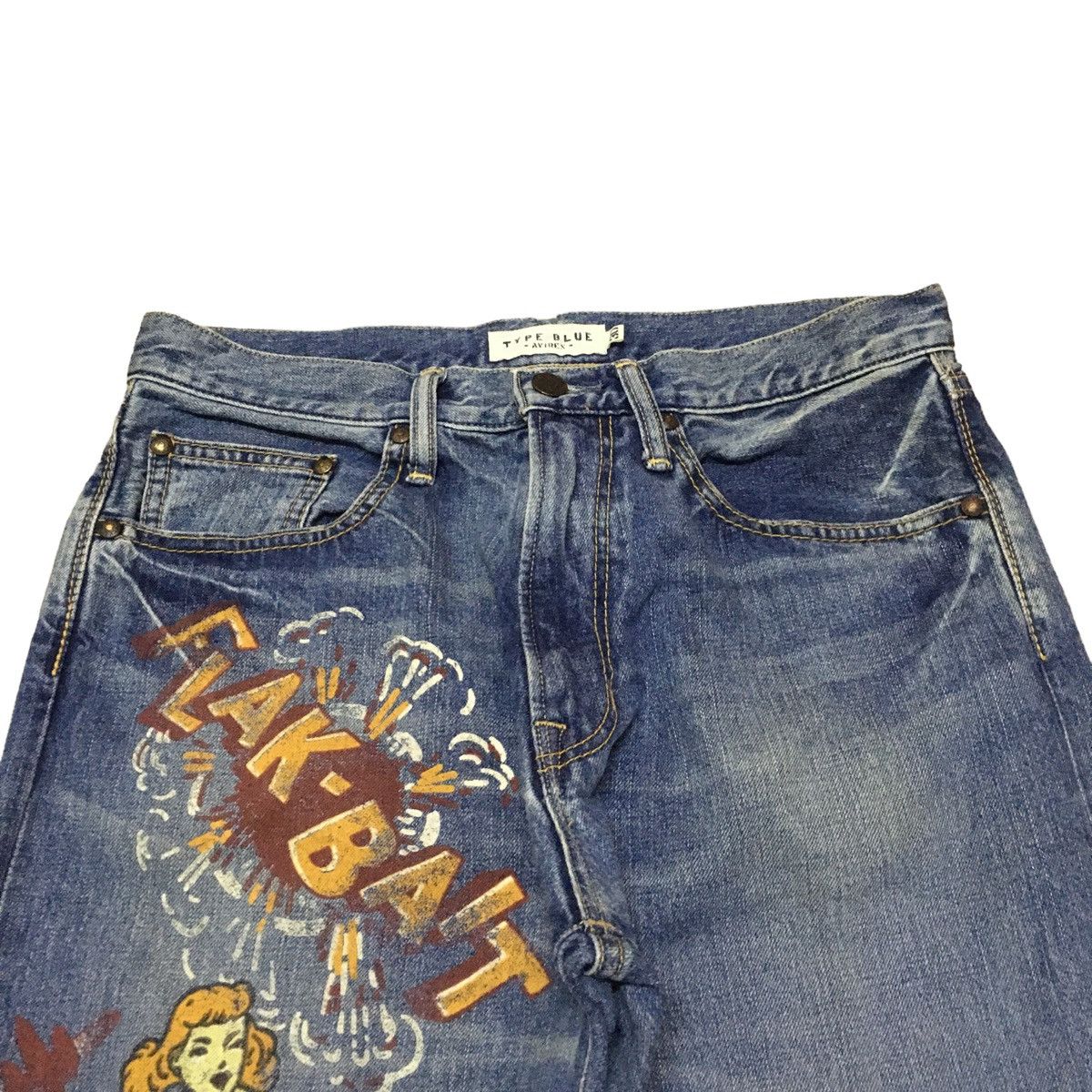 Avirex × If Six Was Nine × Tornado Mart Rare Design Vintage Brand Avirex Sexy Girl Jeans 1990s Size US 30 / EU 46 - 3 Thumbnail