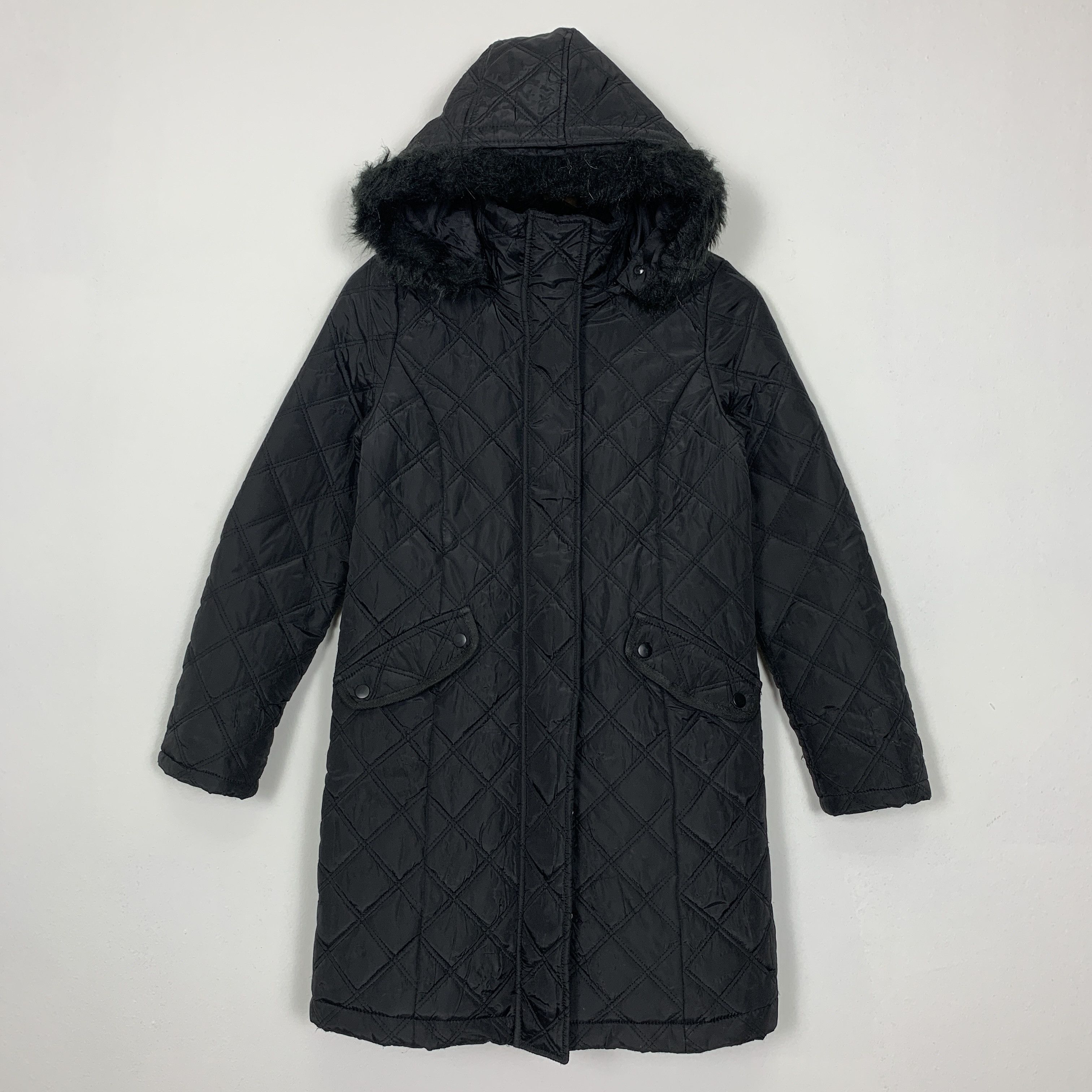 image of Vintage Hushush Quilted Lining Hoodie Jacket in Black, Women's (Size Small)