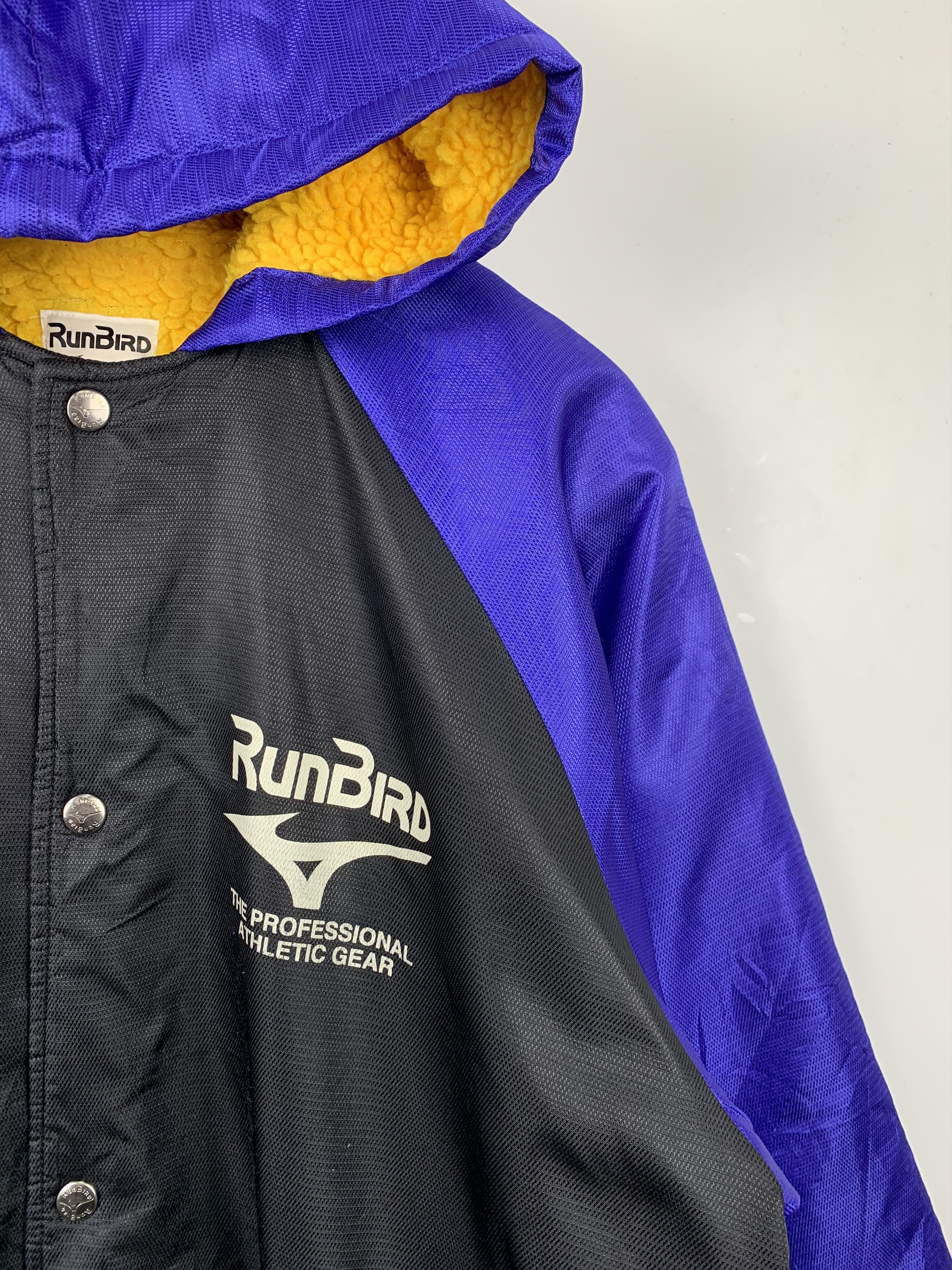 Vintage MIZUNO RUN BIRD Long Jacket Fleece Lining J0329