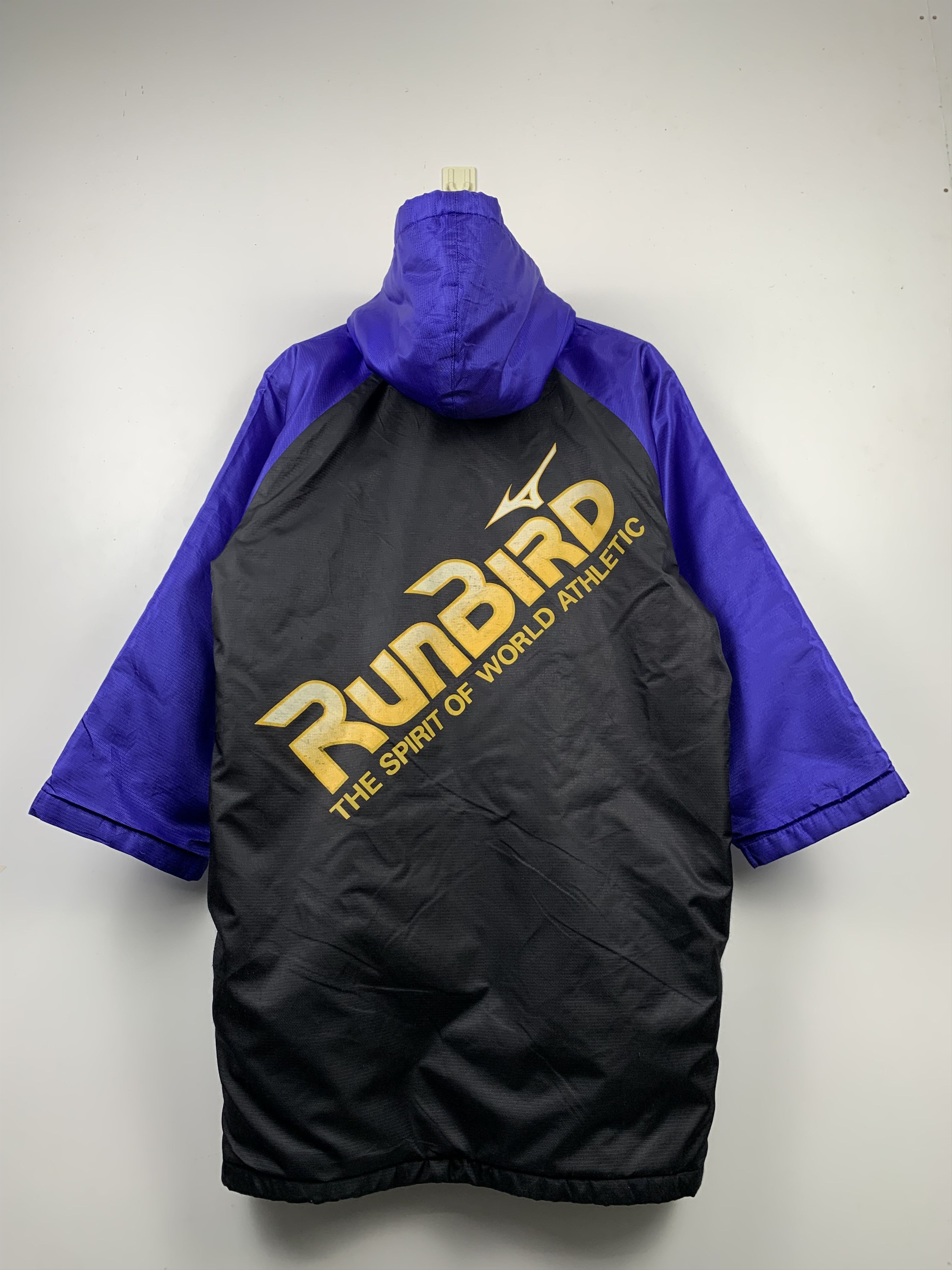 Vintage MIZUNO RUN BIRD Long Jacket Fleece Lining J0329
