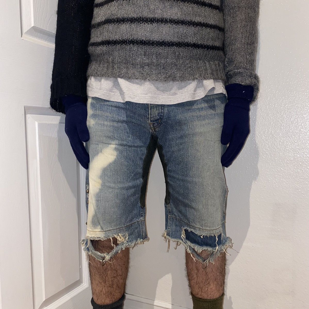 ifsixwasnine mudmax cut off denim shorts