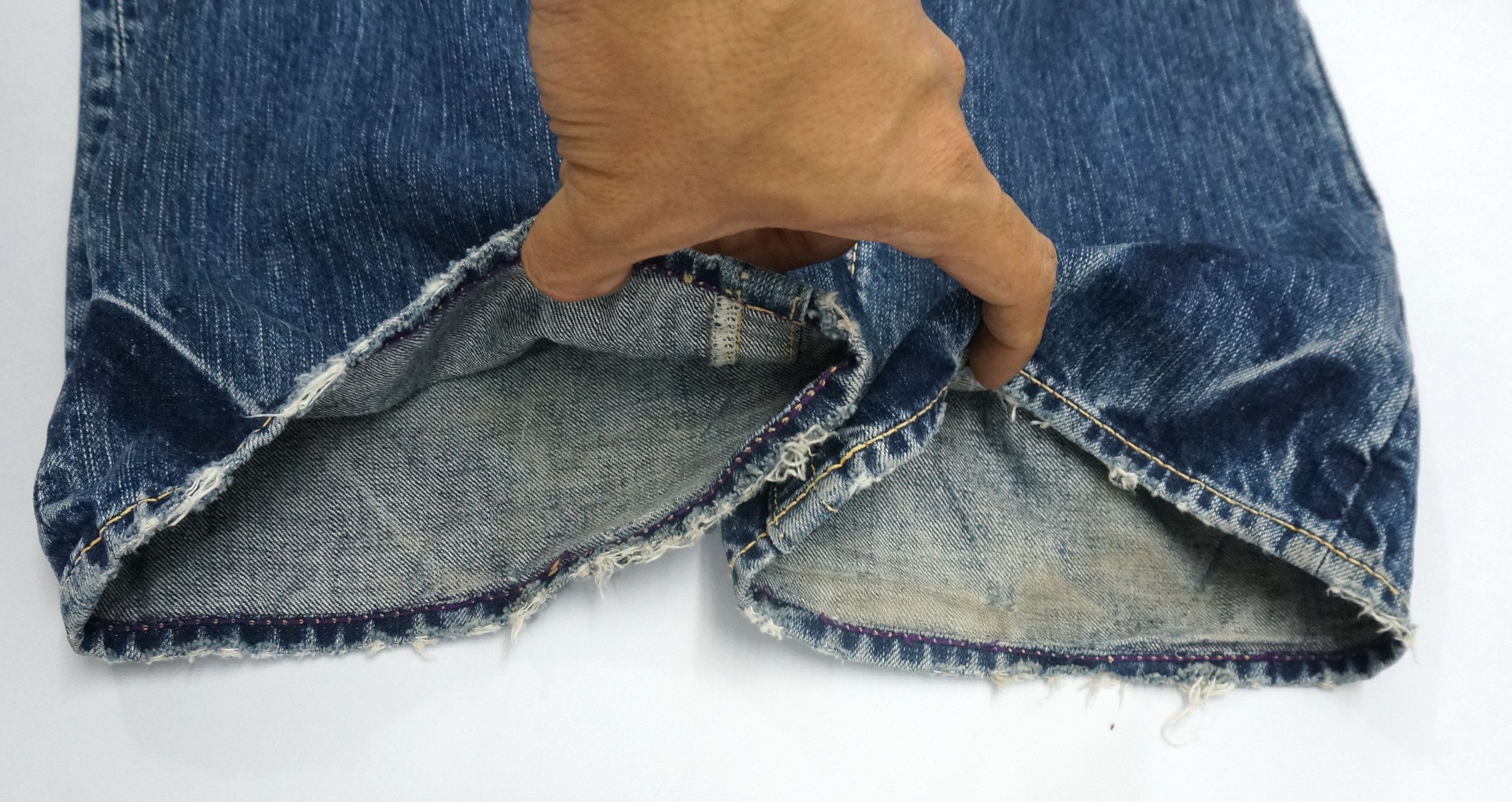 Japanese Brand Vintage Flared! ANTGAUGE Japan Double waist Blue Jeans Size US 29 - 18 Thumbnail