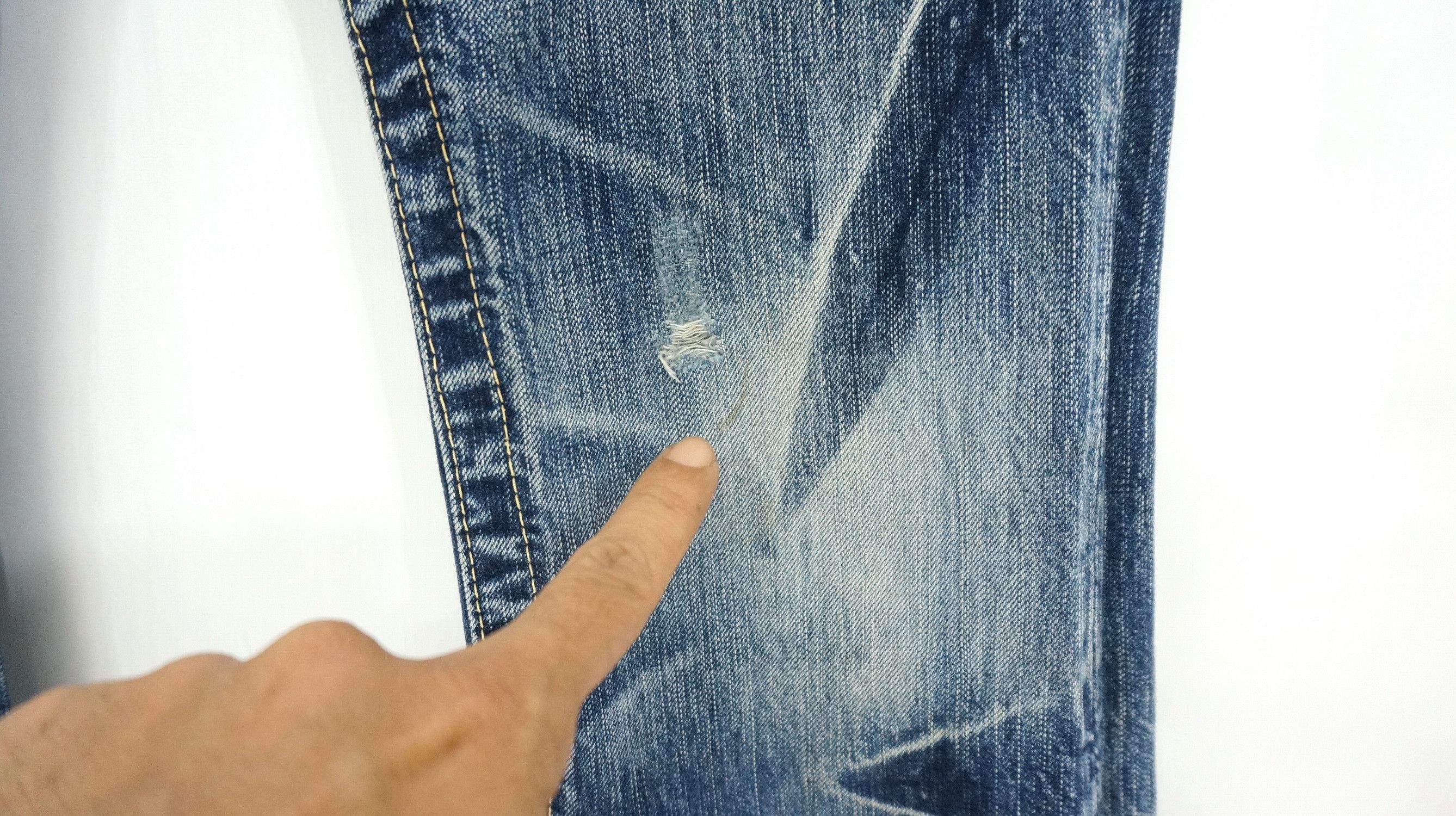 Japanese Brand Vintage Flared! ANTGAUGE Japan Double waist Blue Jeans Size US 29 - 9 Thumbnail