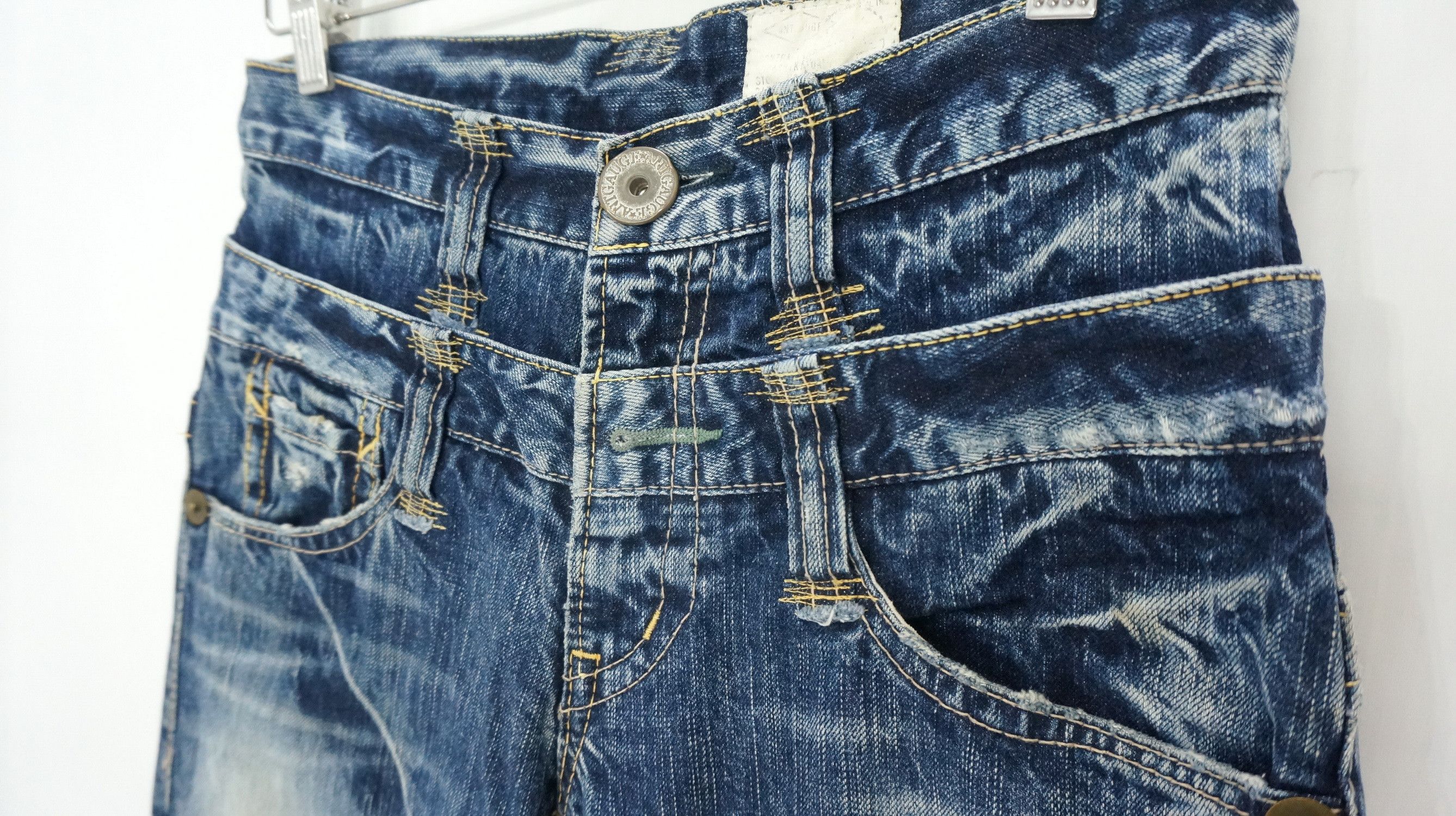 Japanese Brand Vintage Flared! ANTGAUGE Japan Double waist Blue Jeans Size US 29 - 10 Thumbnail