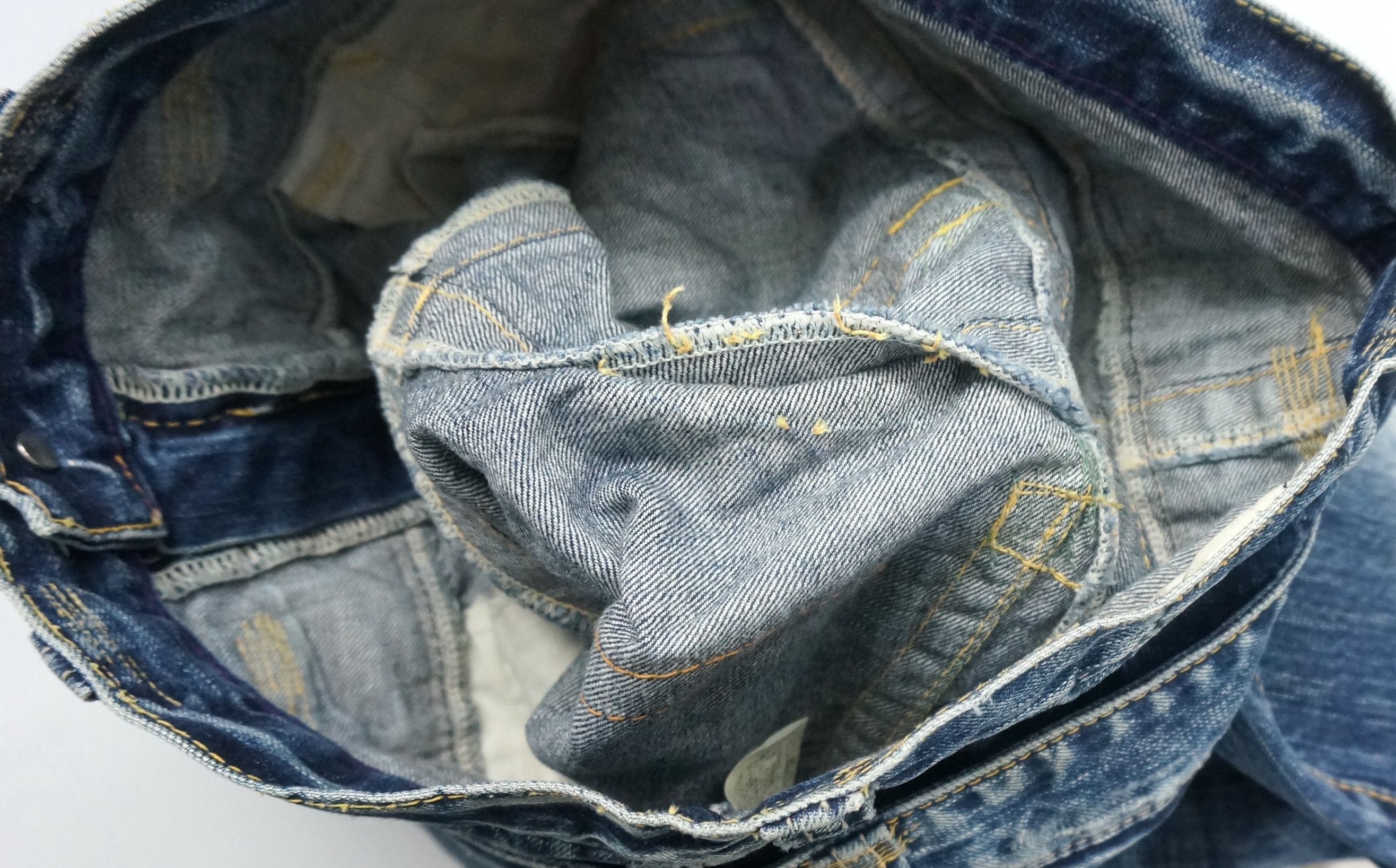 Japanese Brand Vintage Flared! ANTGAUGE Japan Double waist Blue Jeans Size US 29 - 25 Thumbnail