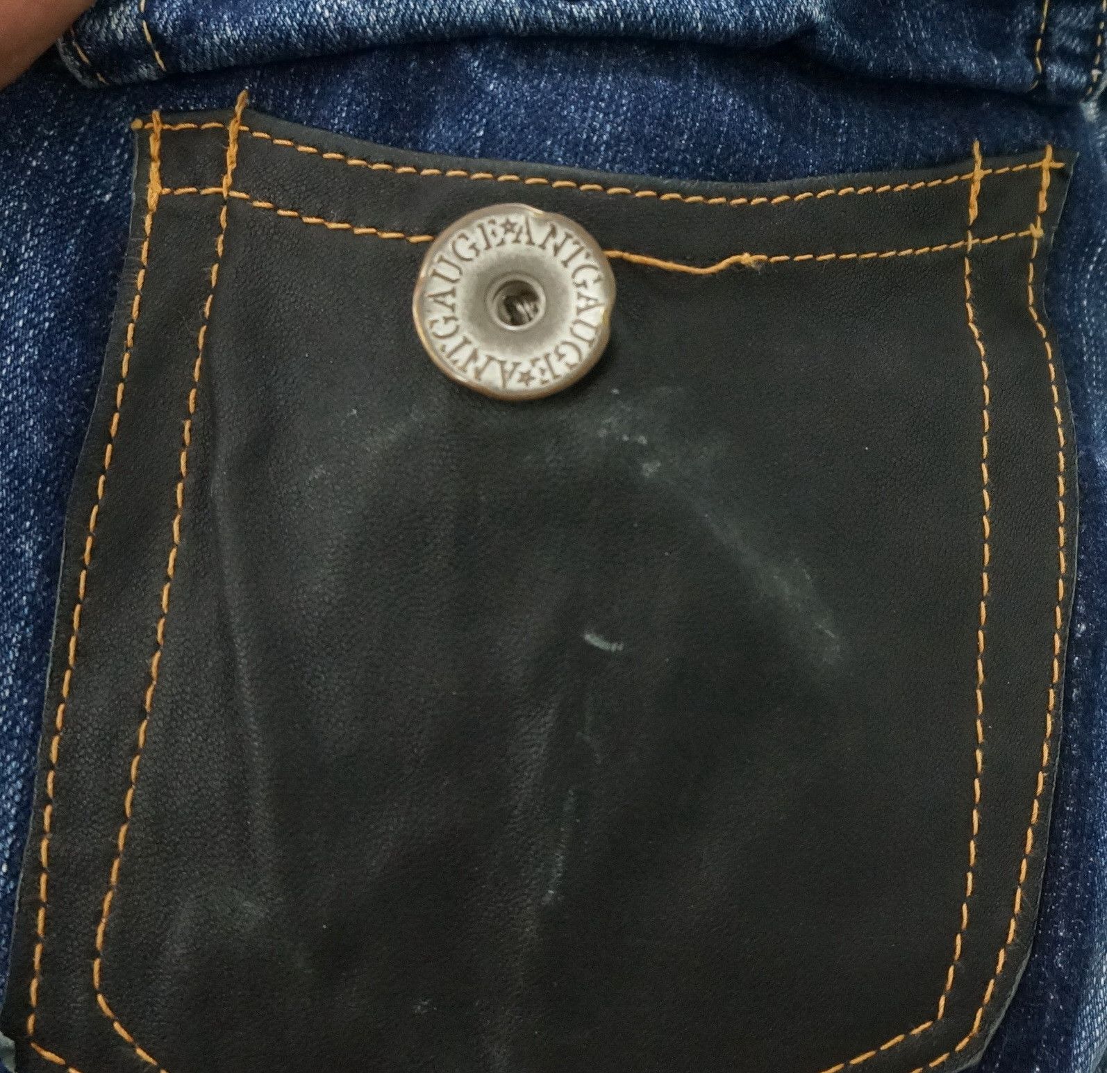 Japanese Brand Vintage Flared! ANTGAUGE Japan Double waist Blue Jeans Size US 29 - 24 Thumbnail