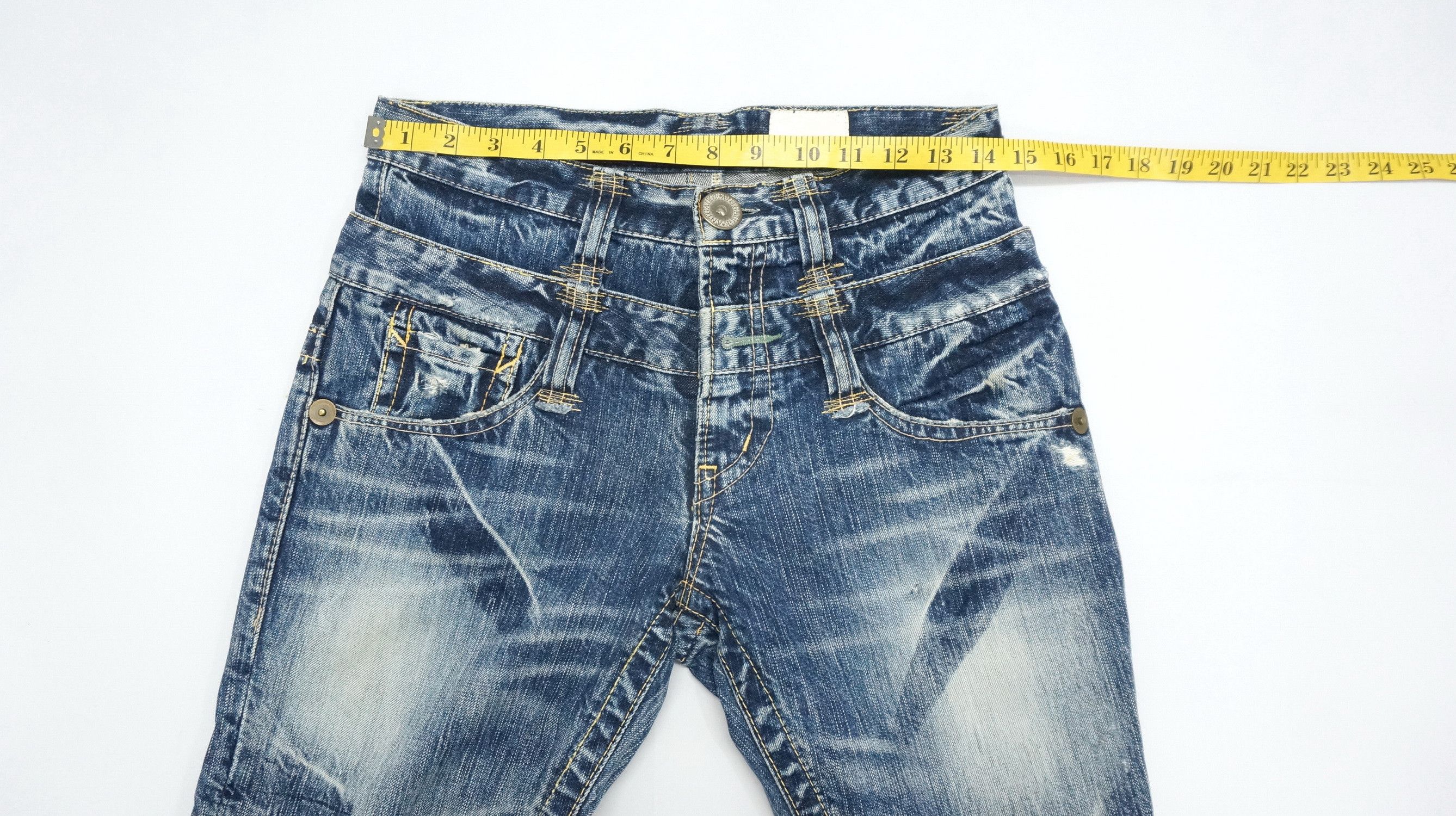 Japanese Brand Vintage Flared! ANTGAUGE Japan Double waist Blue Jeans Size US 29 - 13 Thumbnail