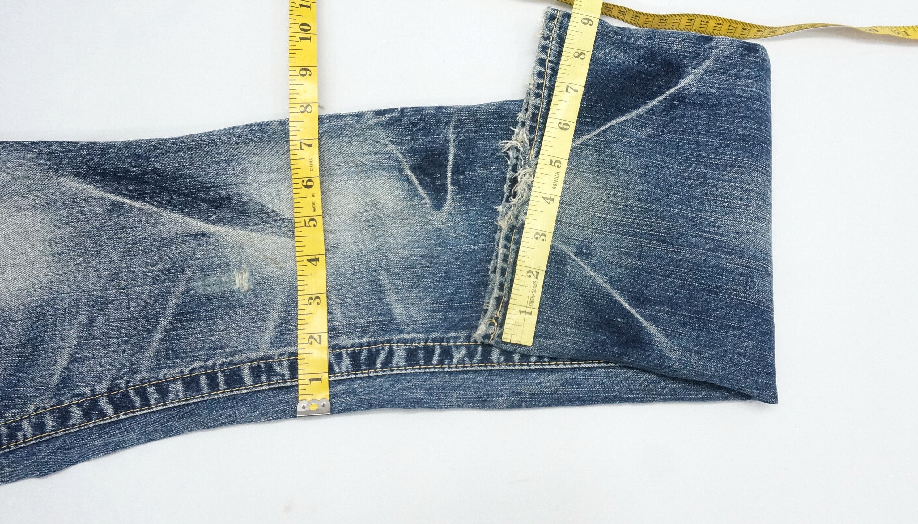 Japanese Brand Vintage Flared! ANTGAUGE Japan Double waist Blue Jeans Size US 29 - 17 Thumbnail