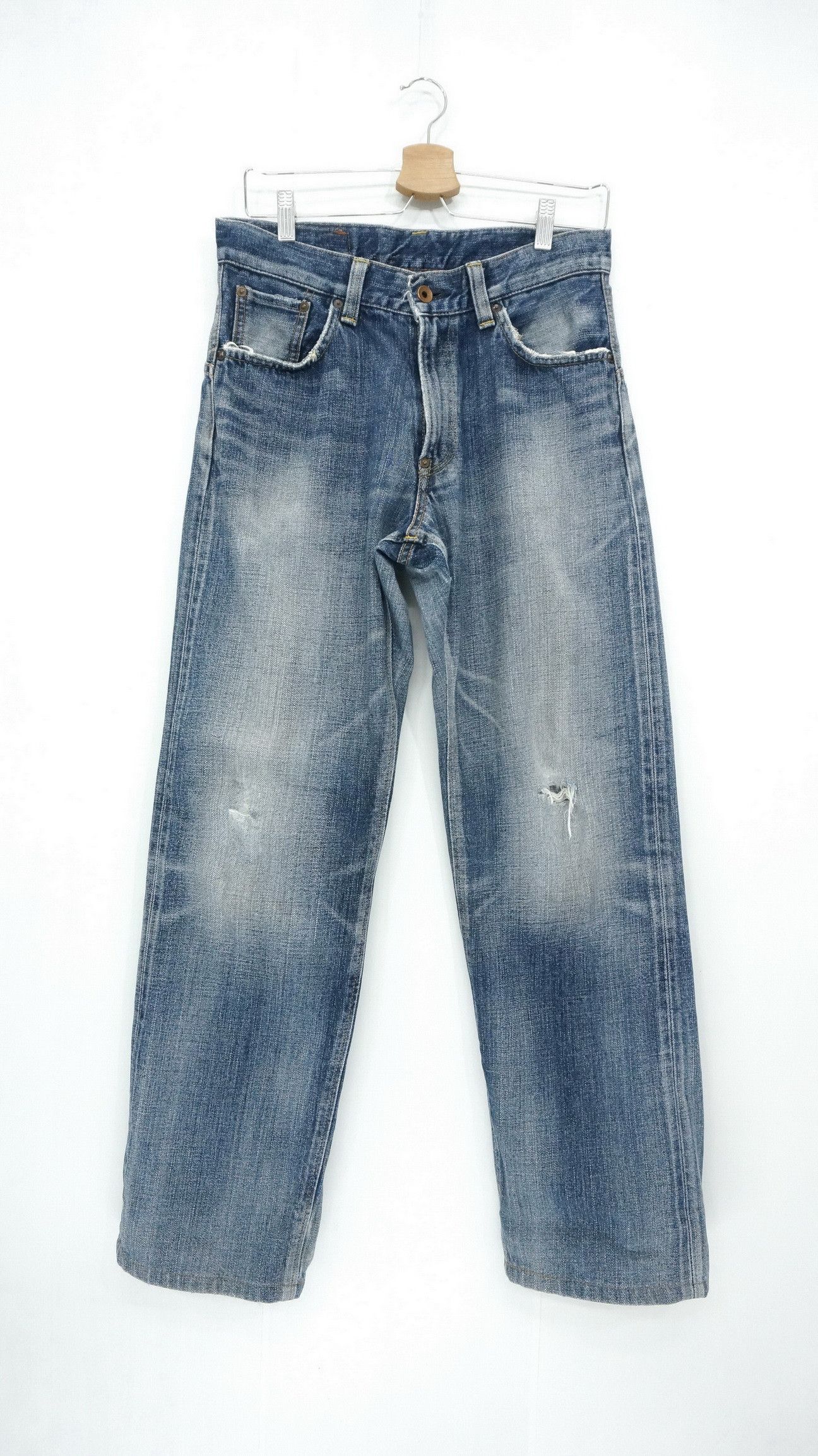 Edwin 🔥 EDWIN 14oz Half Selvedge Japan Vintage Ripped Jeans Size US 29 - 1 Thumbnail