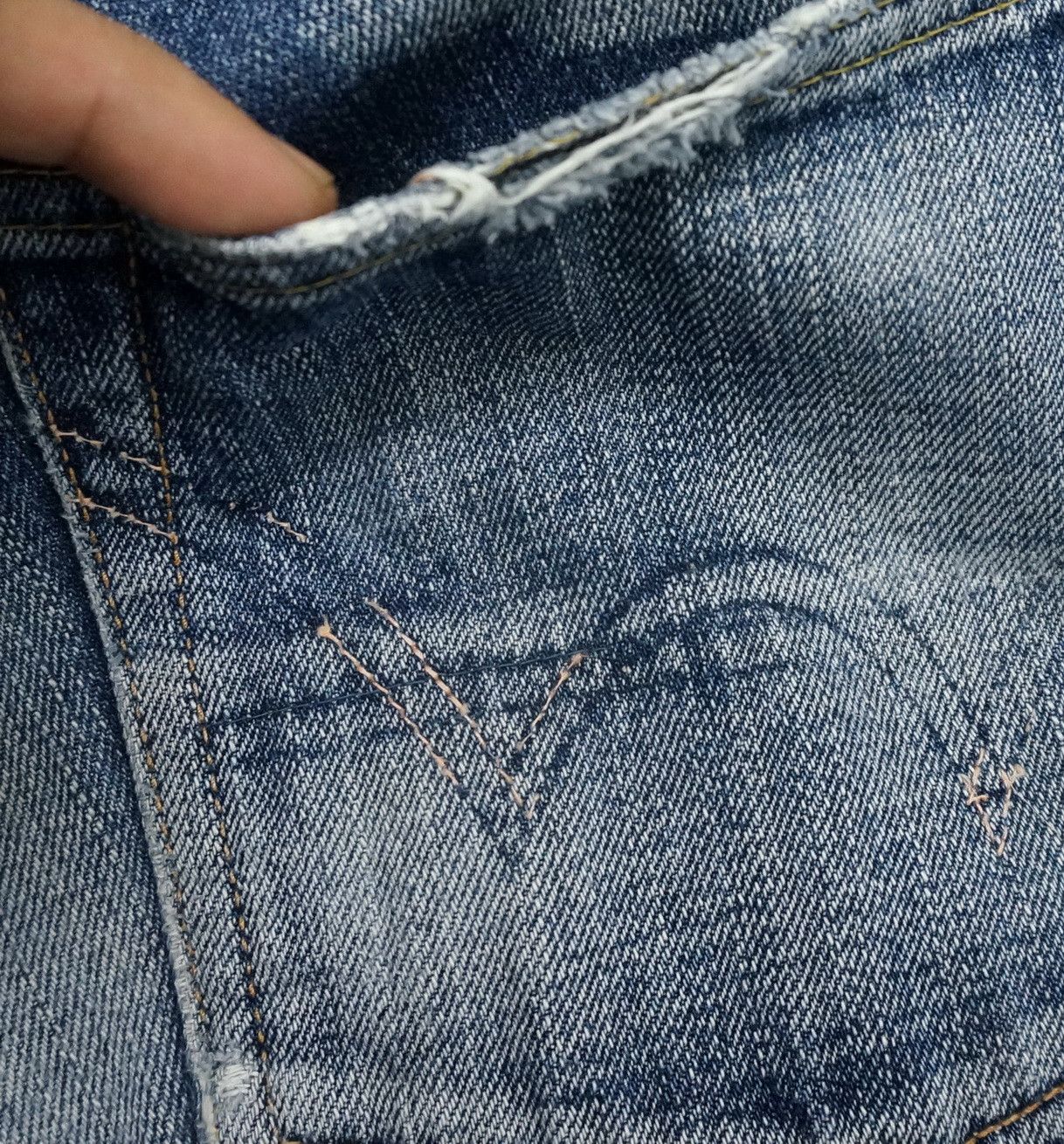 Edwin 🔥 EDWIN 14oz Half Selvedge Japan Vintage Ripped Jeans Size US 29 - 18 Thumbnail