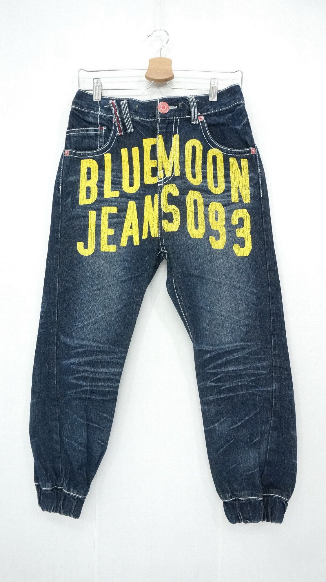 Japanese Brand Blue Moon Vintage Department Printed Spellout Joggers Jeans Size US 30 / EU 46 - 2 Thumbnail