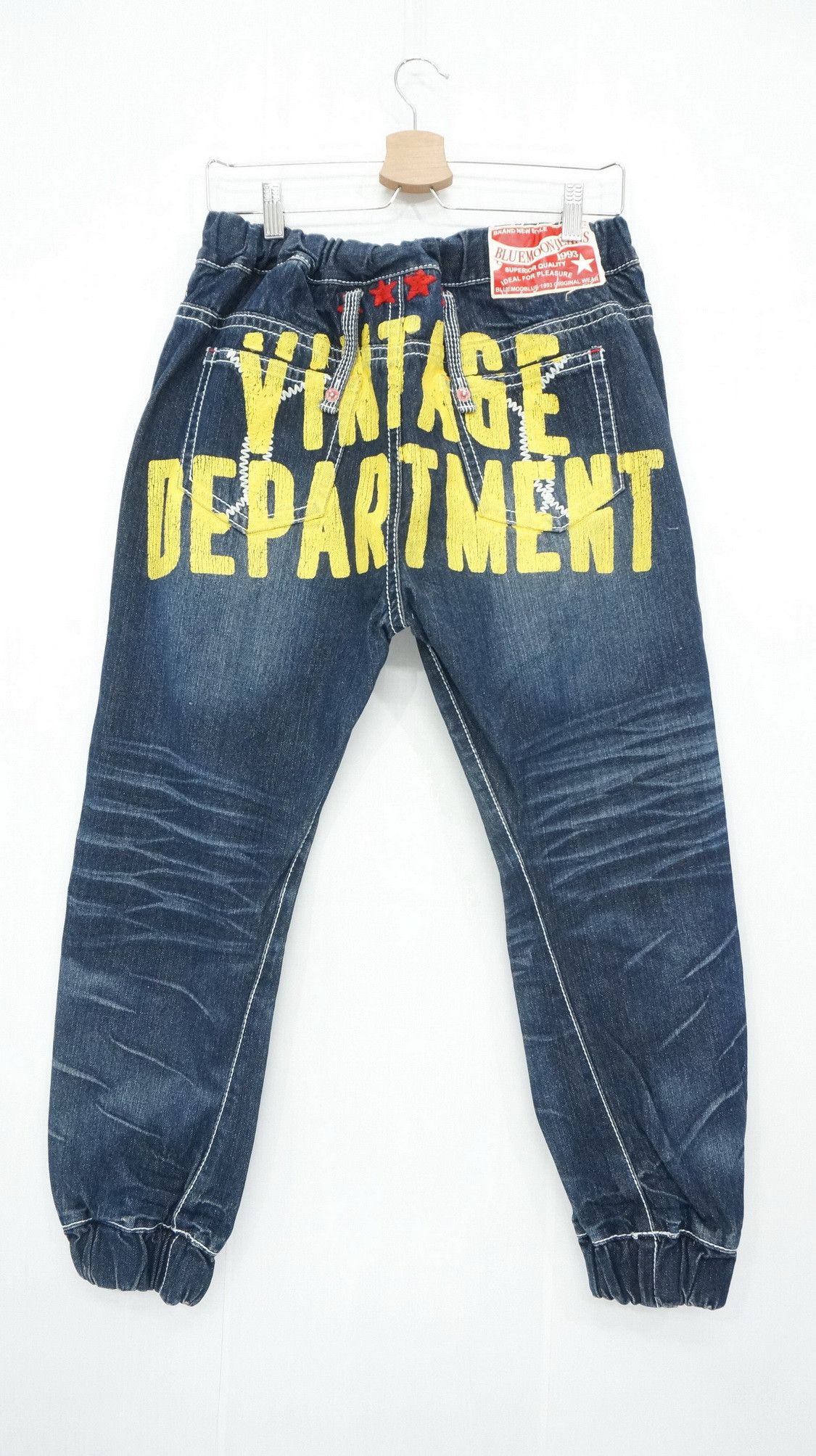 Japanese Brand Blue Moon Vintage Department Printed Spellout Joggers Jeans Size US 30 / EU 46 - 1 Thumbnail