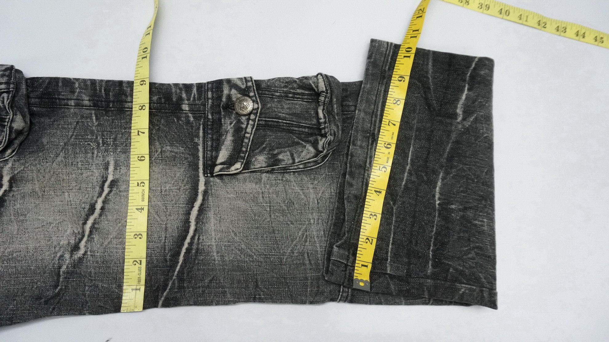 Japanese Brand 🔥LOWBOX🔥 Japan Distressed Lowrise Flared Leg Cargo Jeans Size US 35 - 18 Thumbnail