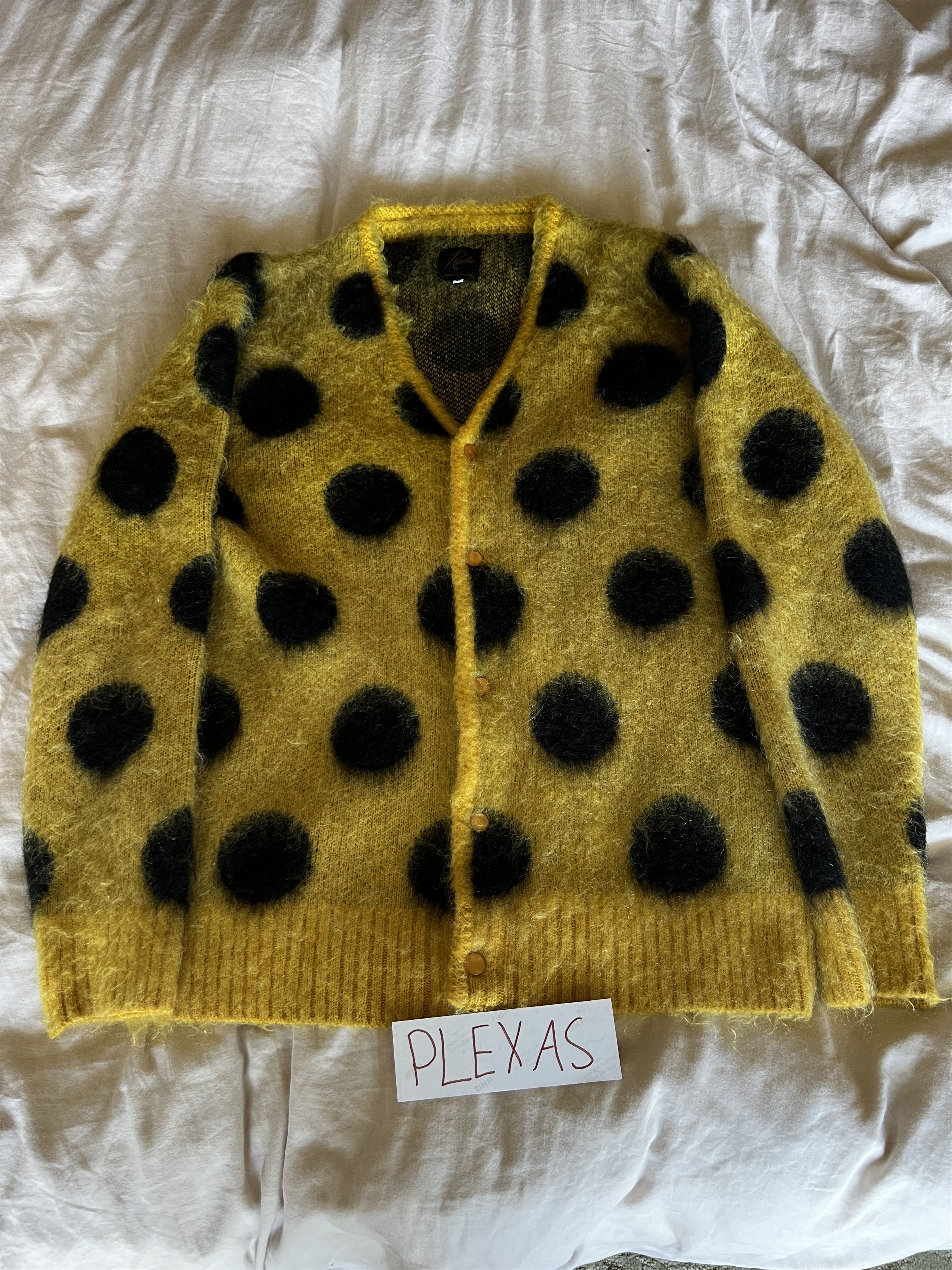 image of Maxfield Los Angeles x Needles Maxfield Yellow Polka Dot Cardigan, Men's (Size Medium)