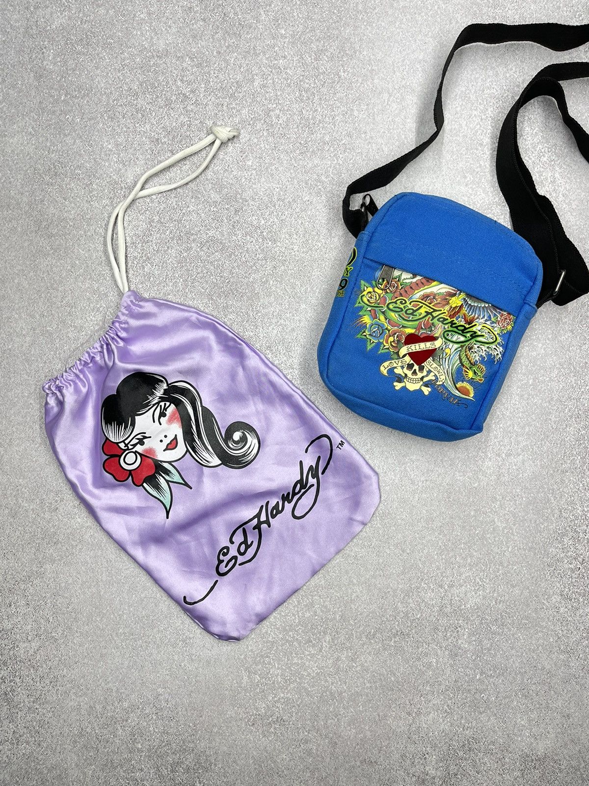 Ed Hardy Shoulder Hand Bag Ed Hardy Melrose Christian Audigier Y2K Size ONE SIZE - 1 Thumbnail