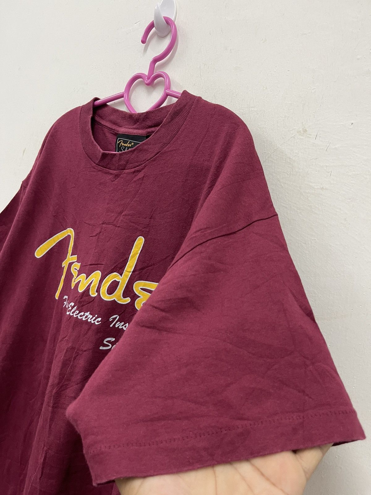 Fender Rare 90s Vintage FENDER Spell Out Made in USA Tee Size US XL / EU 56 / 4 - 2 Thumbnail