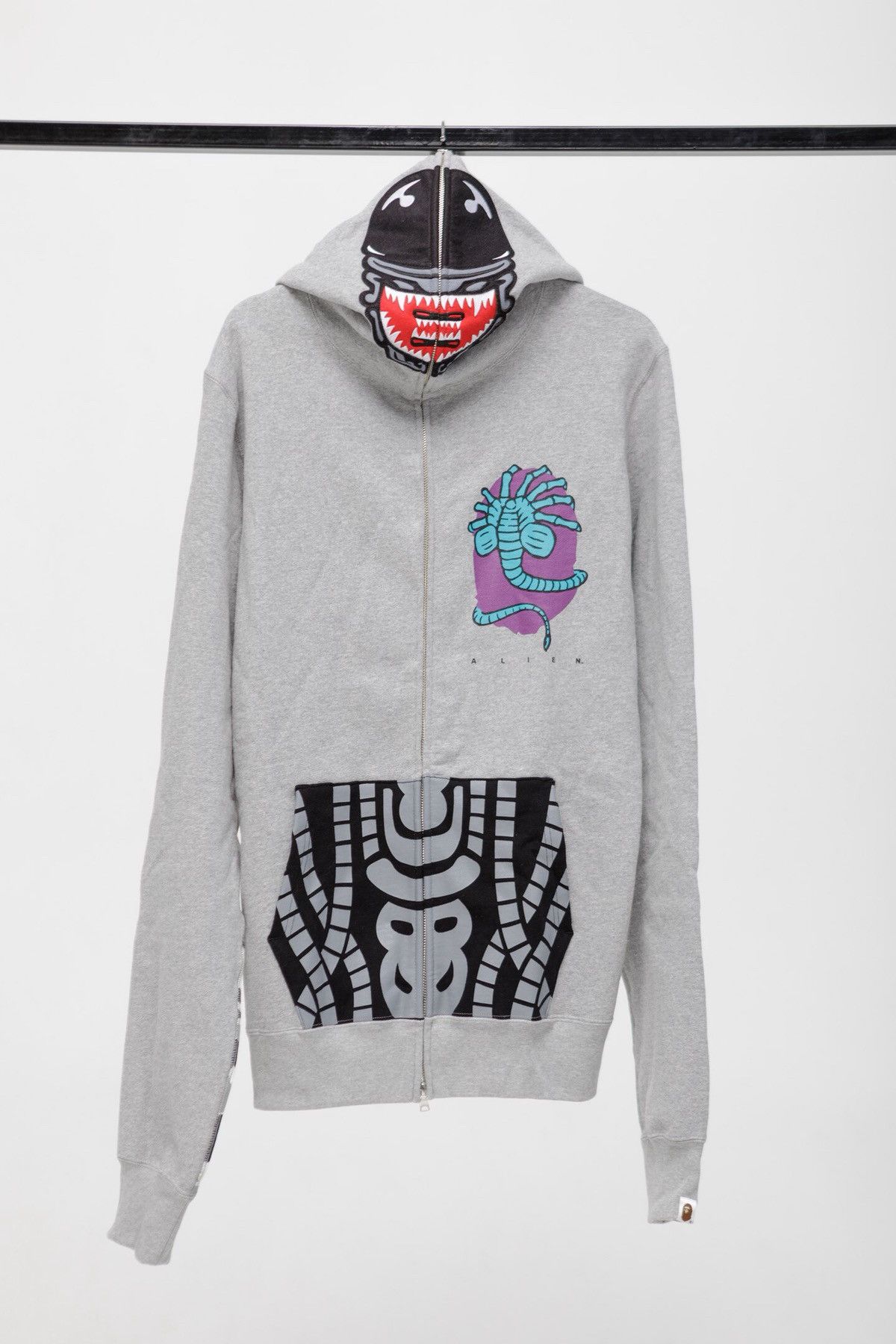 Bape A Bathing Ape Bape x Alien Alien Face Grey Glow In The Dark