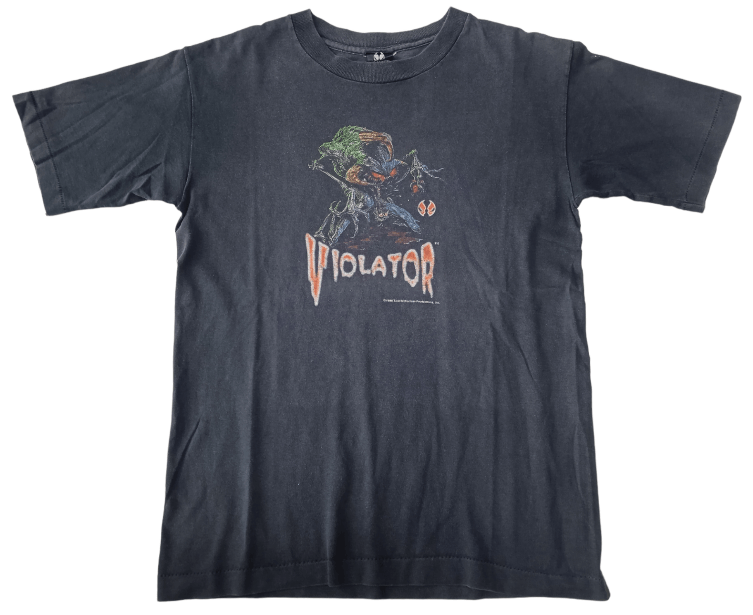 image of Movie x Vintage 90's Spawn Violator T-Shirt Todd Mcfarlane in Black, Men's (Size XS)