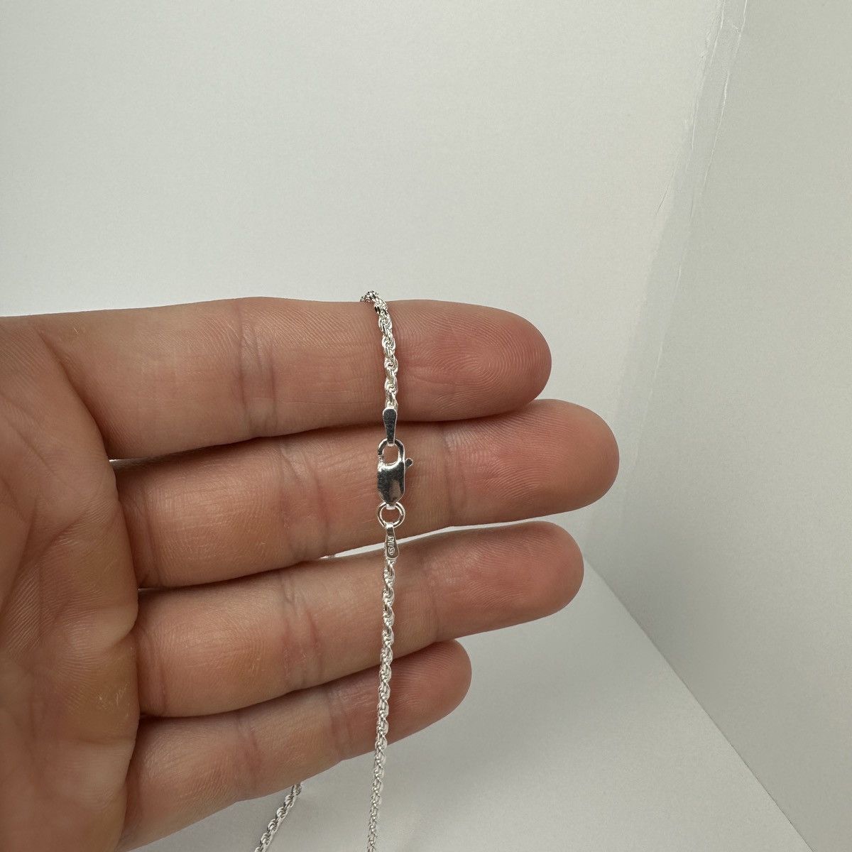 Jewelry Silver Chain Solid .925 Silver Rope Chain 2mm 20 Inches Size ONE SIZE - 2 Thumbnail