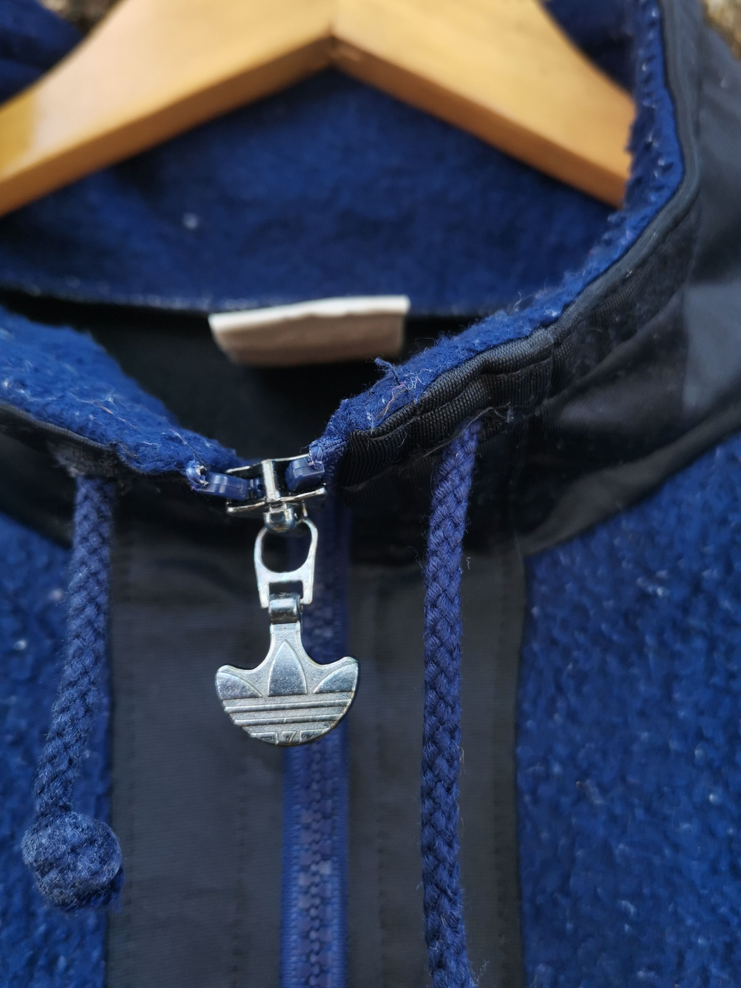 Adidas Vintage 90s Adidas Trefoil Fleece Sherpa Sweater Jacket Size US L / EU 52-54 / 3 - 6 Thumbnail