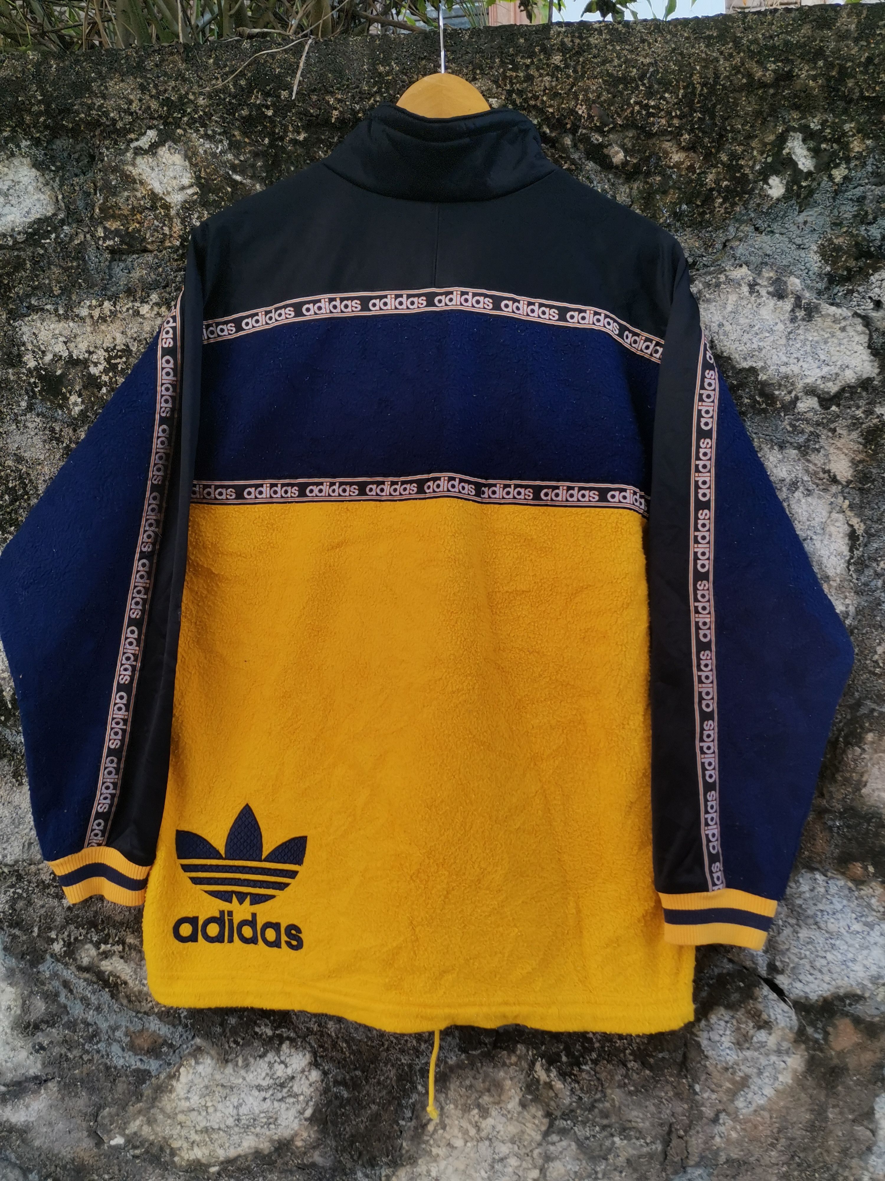 Adidas Vintage 90s Adidas Trefoil Fleece Sherpa Sweater Jacket Size US L / EU 52-54 / 3 - 4 Thumbnail