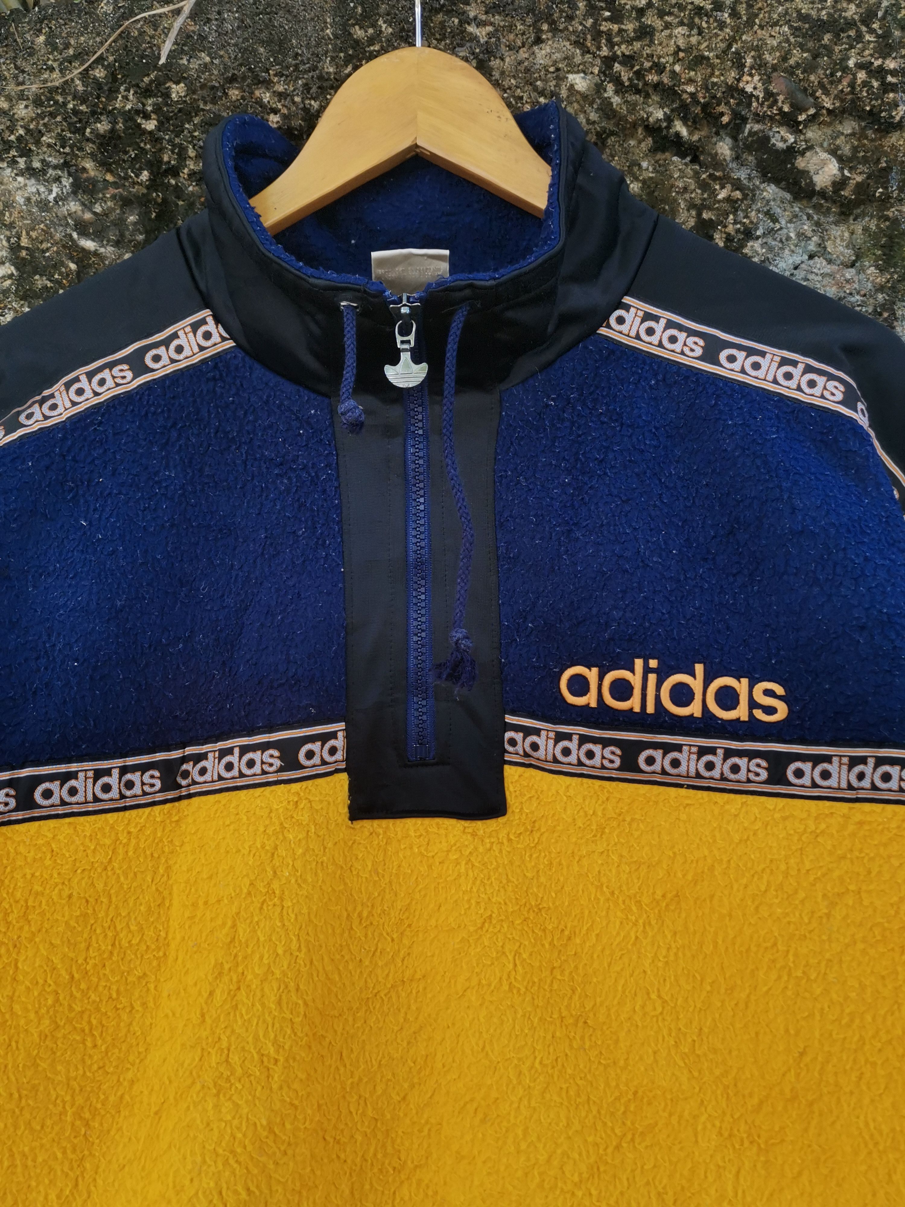Adidas Vintage 90s Adidas Trefoil Fleece Sherpa Sweater Jacket Size US L / EU 52-54 / 3 - 2 Thumbnail