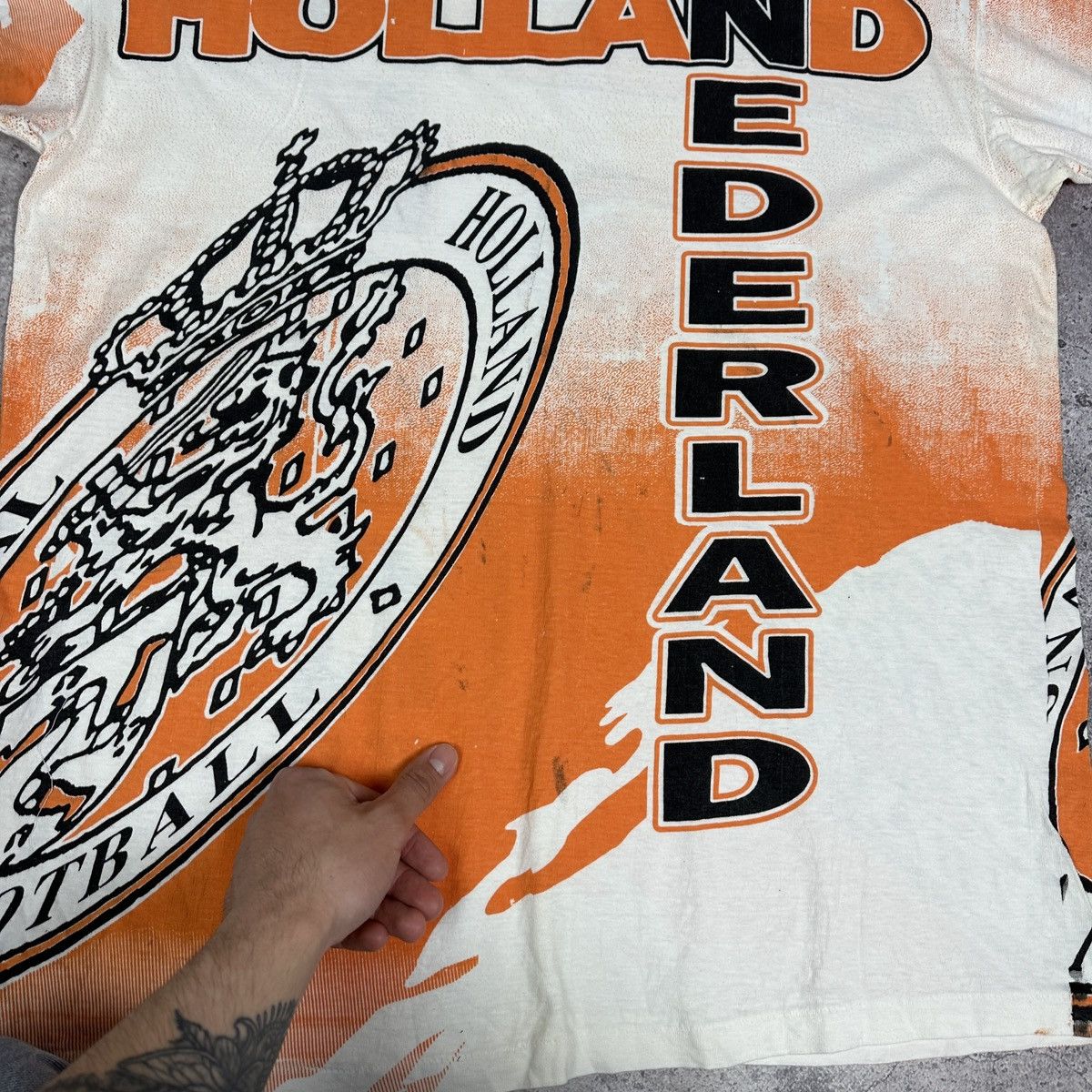Vintage Vintage 90s Holland Nederland Football AOP tee Championship Size US XXL / EU 58 / 5 - 9 Thumbnail