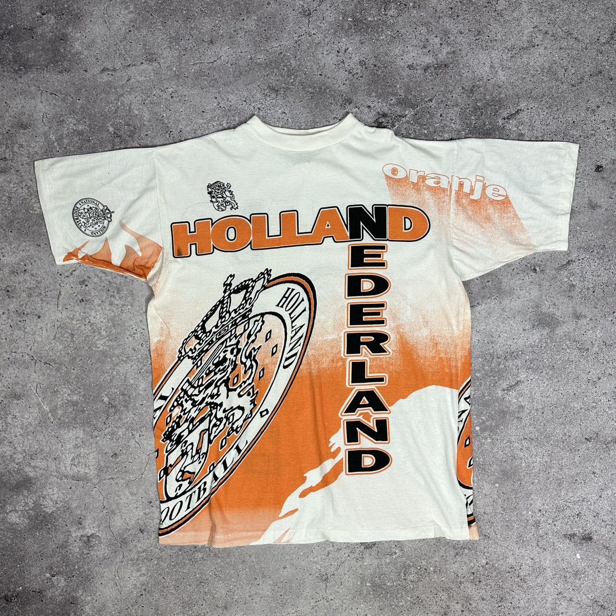 Vintage Vintage 90s Holland Nederland Football AOP tee Championship Size US XXL / EU 58 / 5 - 1 Thumbnail