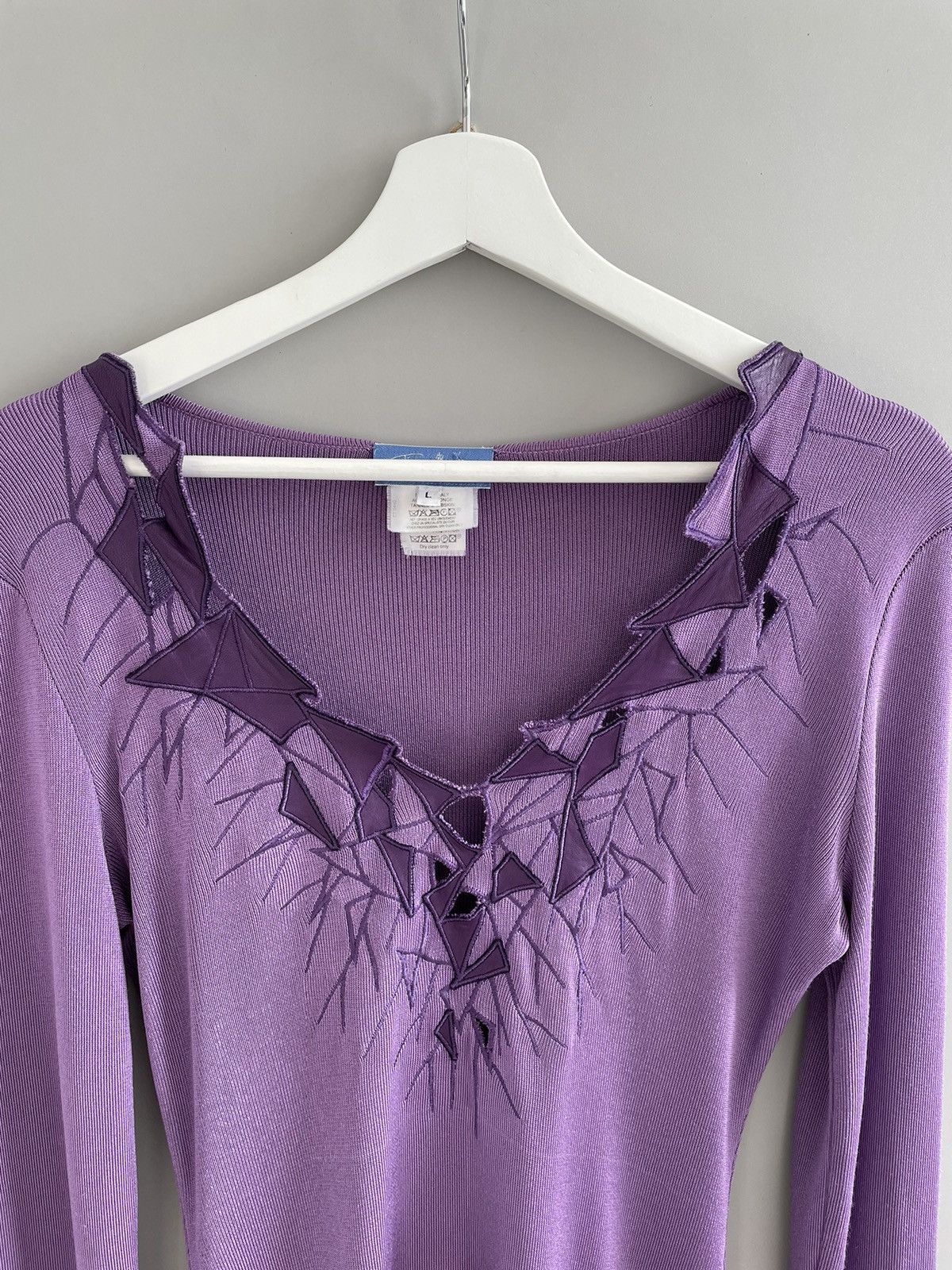Thierry Mugler Thierry Mugler Purple Dress with Embroidery Size L / US 10 / IT 46 - 2 Thumbnail